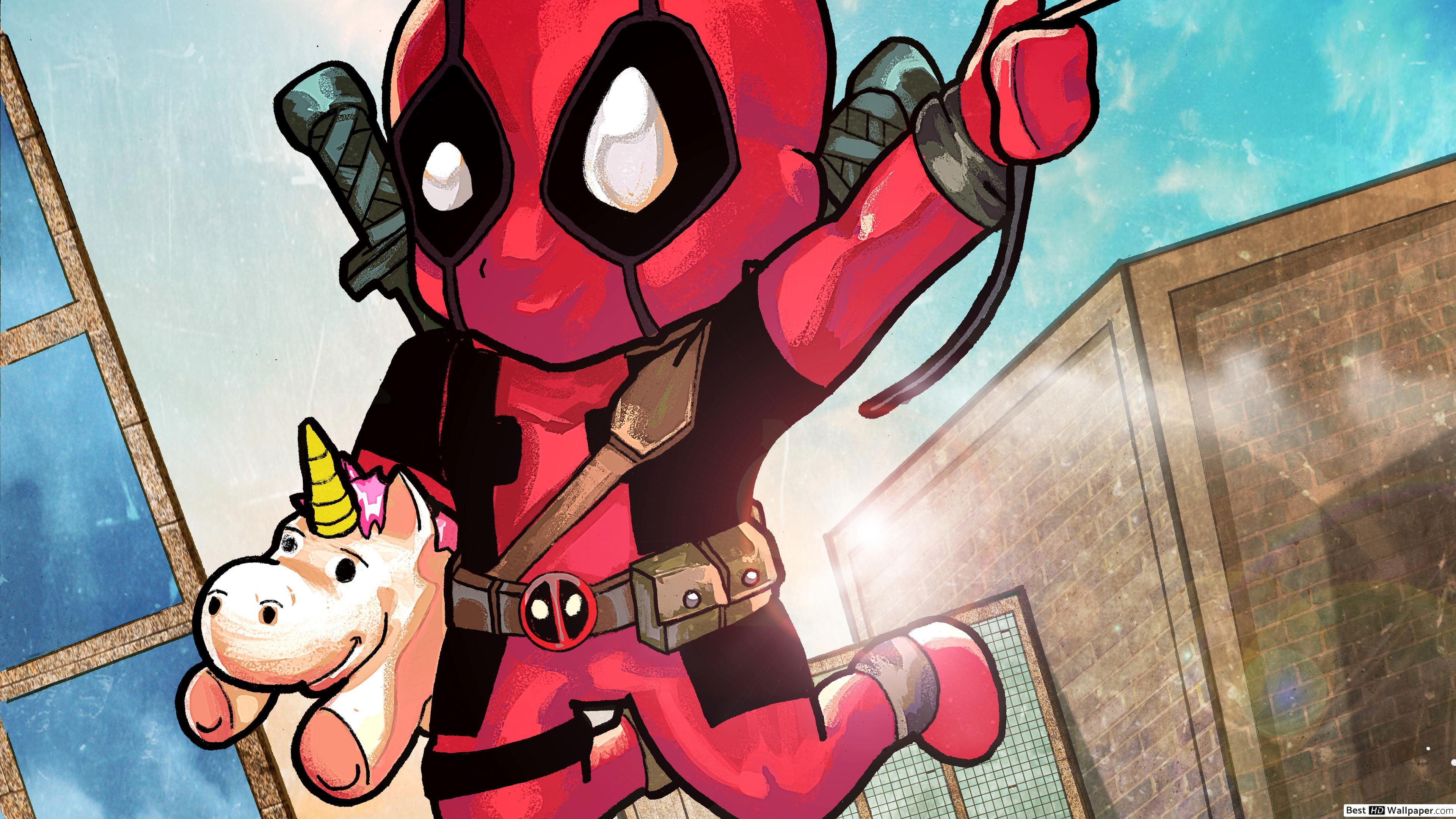 3840x2160 Deadpool loves Unicorn HD wallpaper download