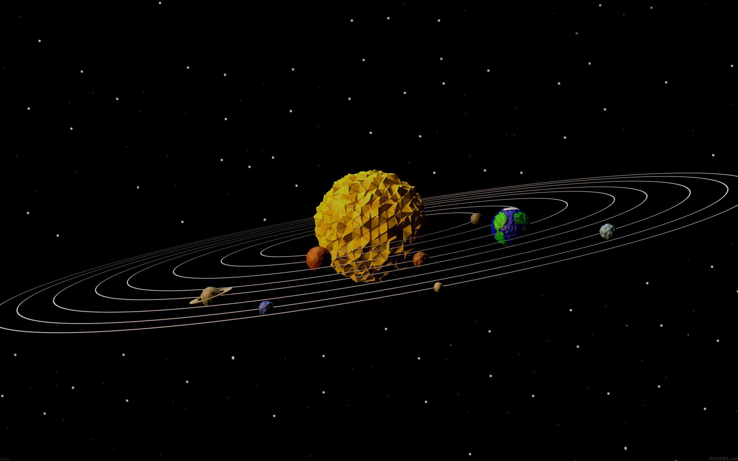 2560x1600 3D Solar System Space Art Minimal