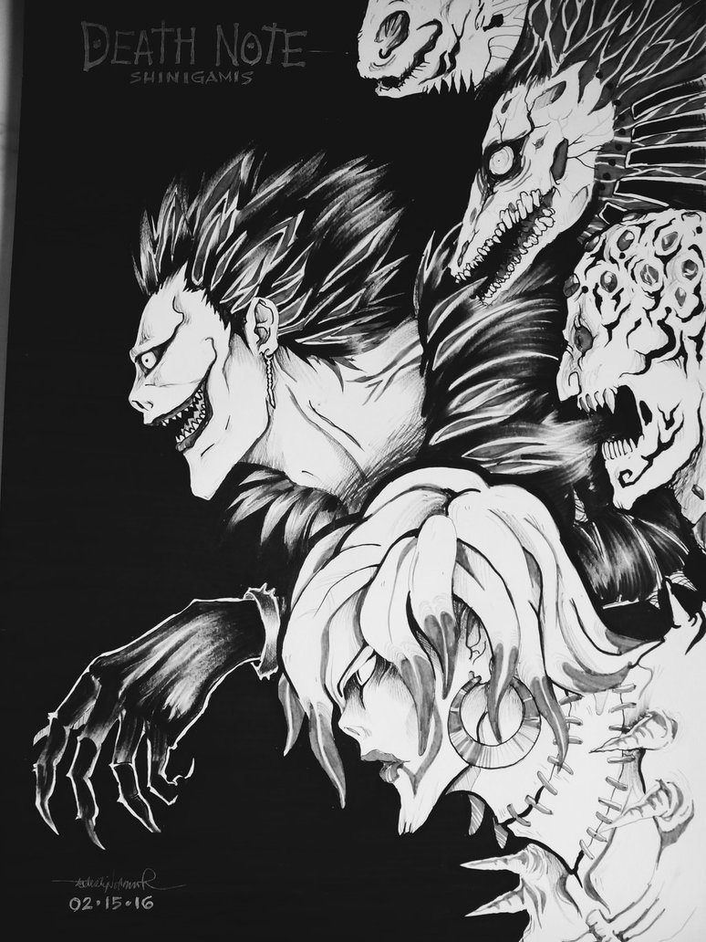 774x1032 Rem, ryuk and death note anime on