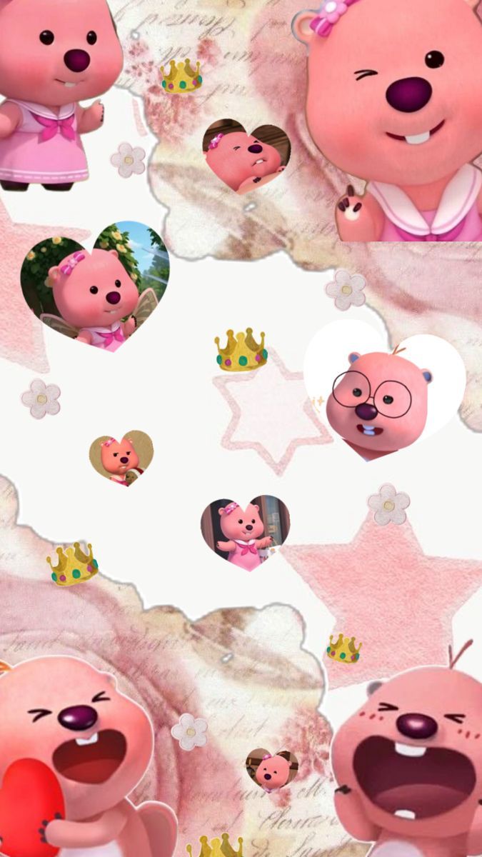 675x1200 collage, pink, kawaii. loopy wallpaper, lock screen. pororo home screen