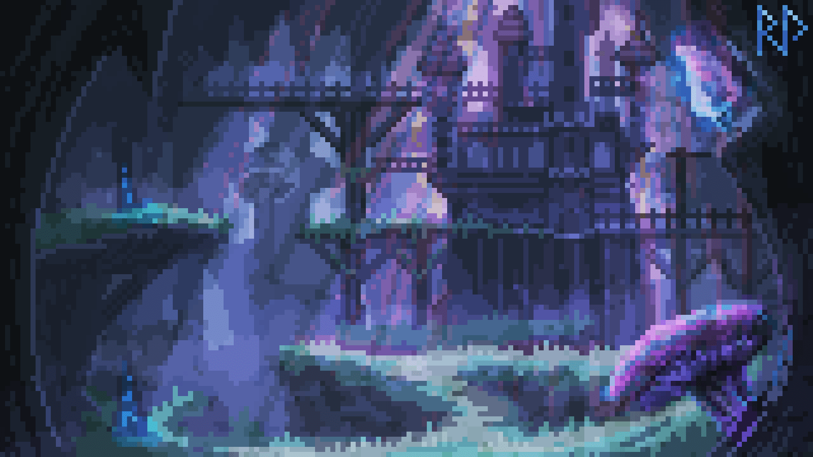 1600x900 OC Pixel Art based on the Underdark