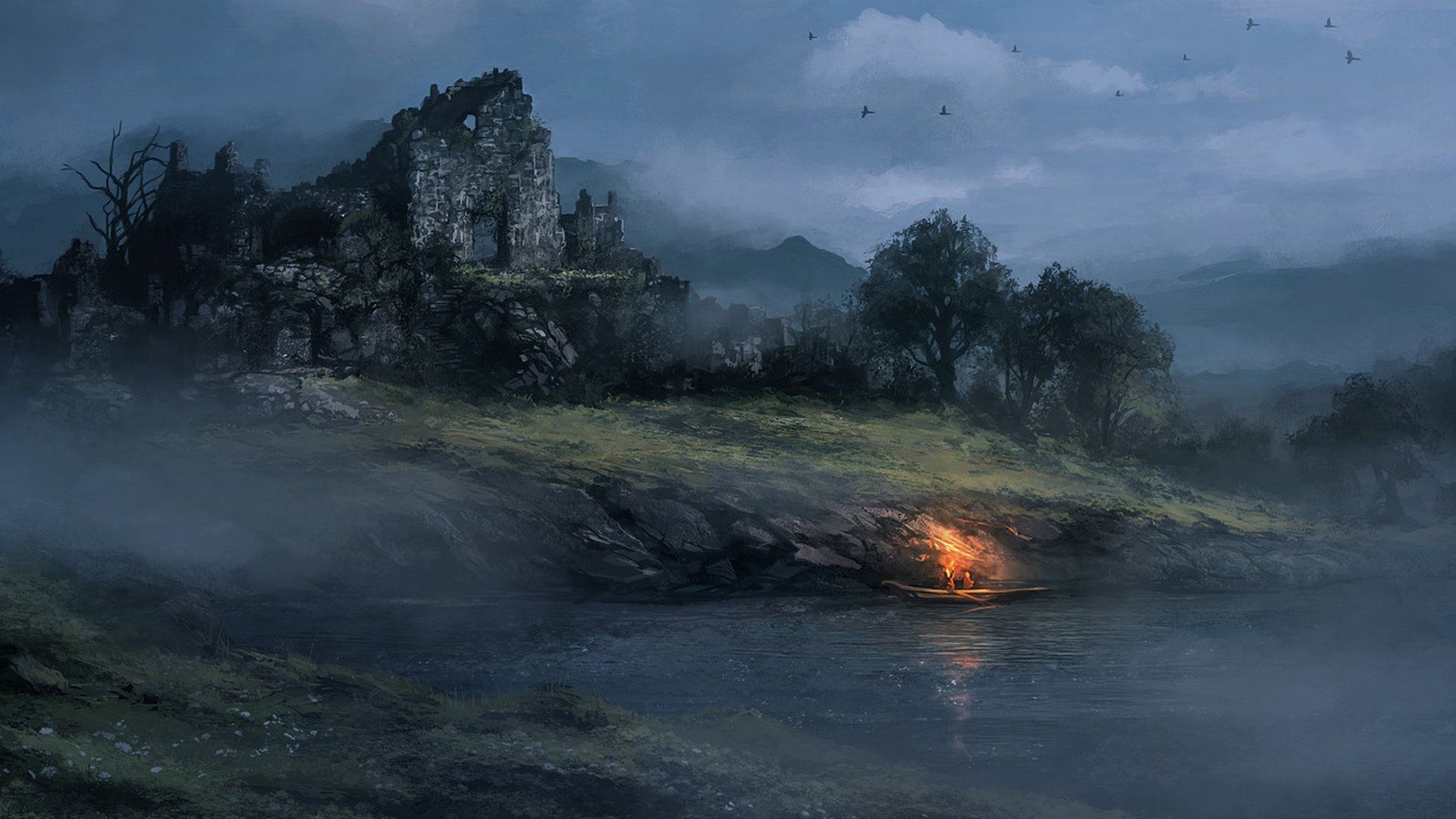 1920x1080 Enchanted Ruins: A Fantasy Landscape HD Wallpaperx1080