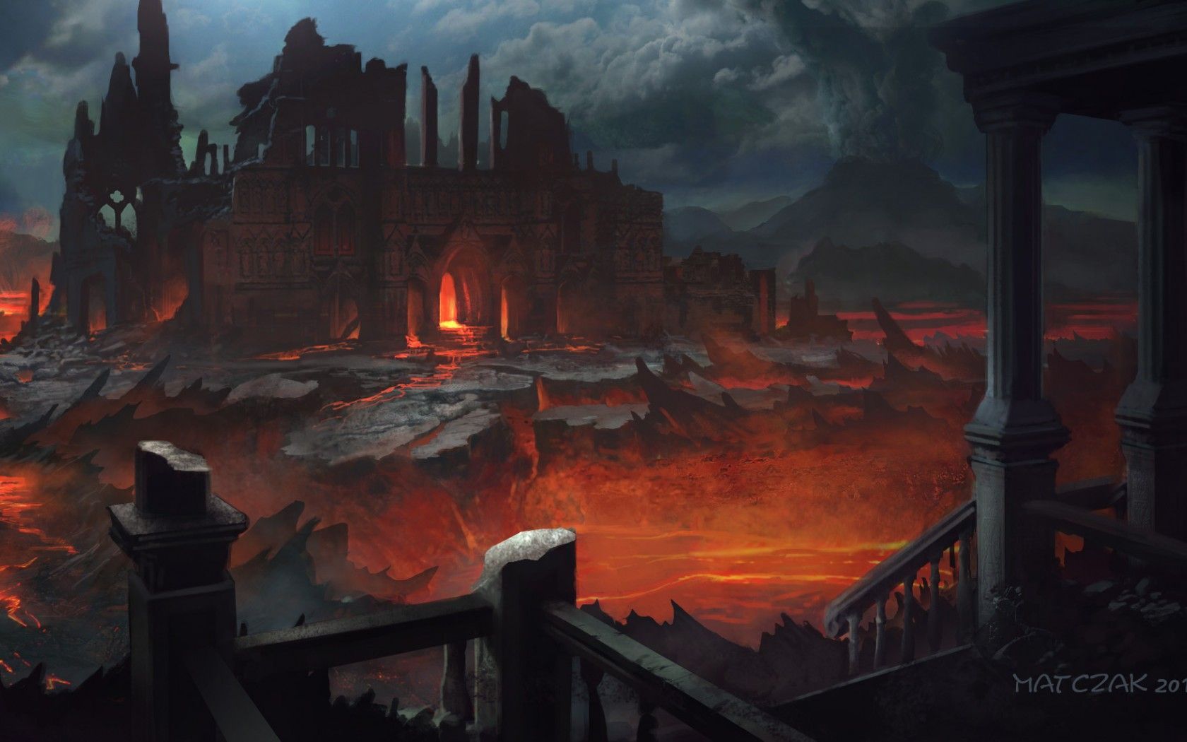 1680x1050 Download wallpaper Art, ruins, ruins, city free desktop wallpaper in the resolution 1680x1050