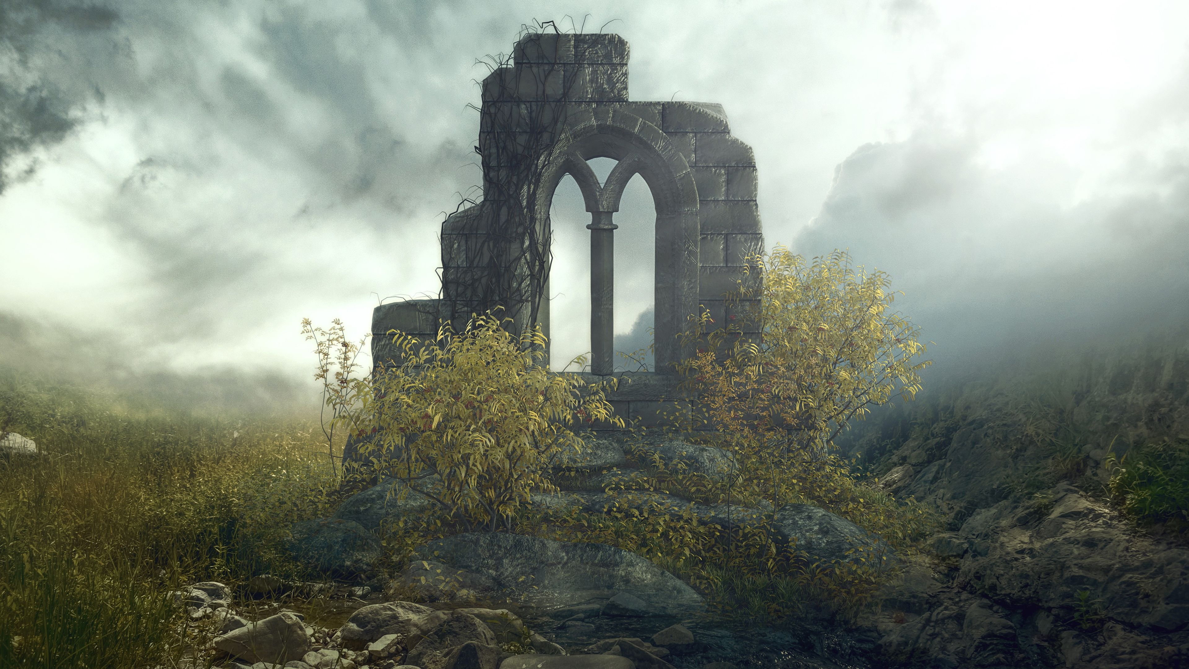 3840x2160 4k Ruins Wallpaper