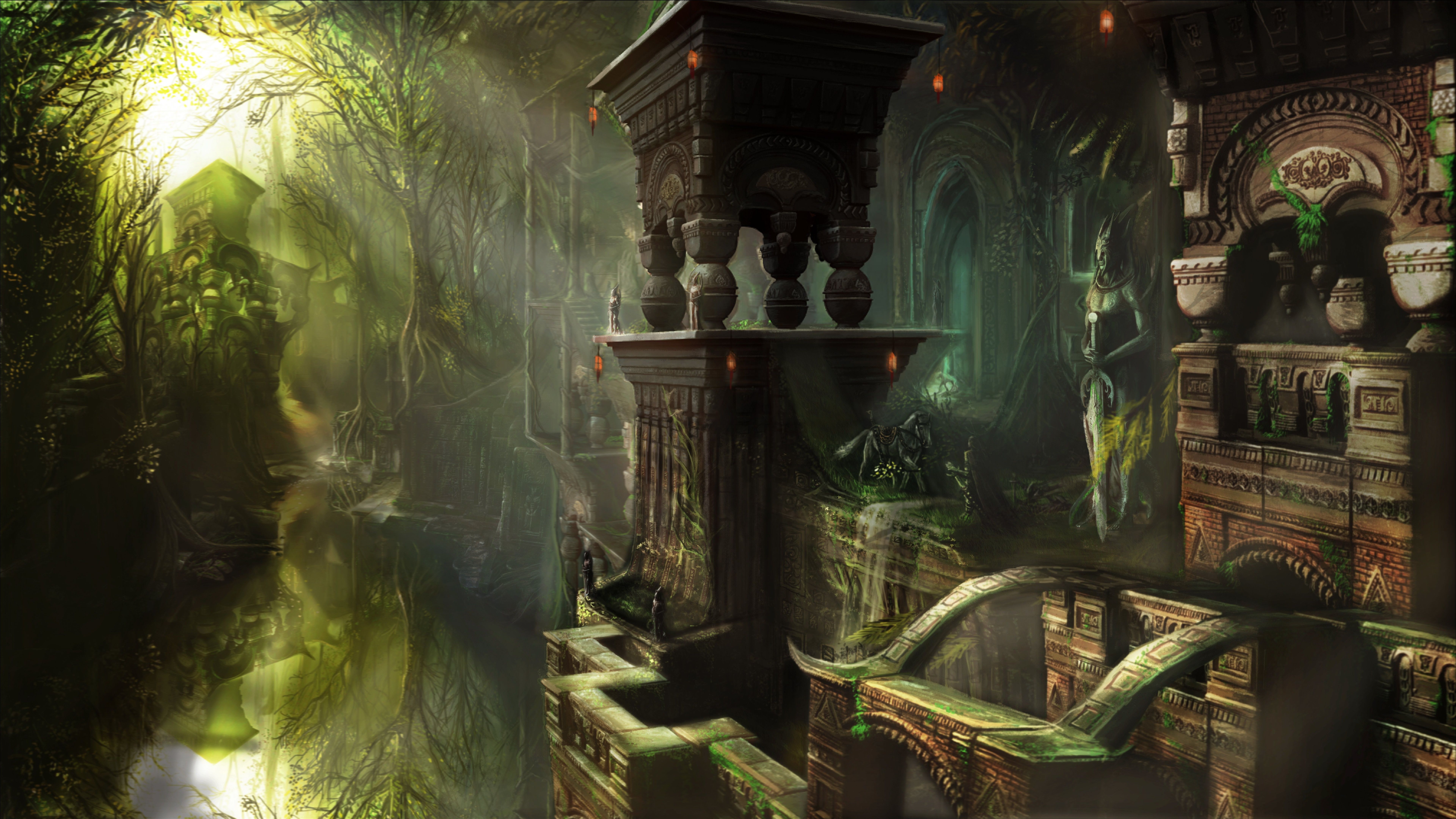 7680x4320 Ancient fantasy temple ruins