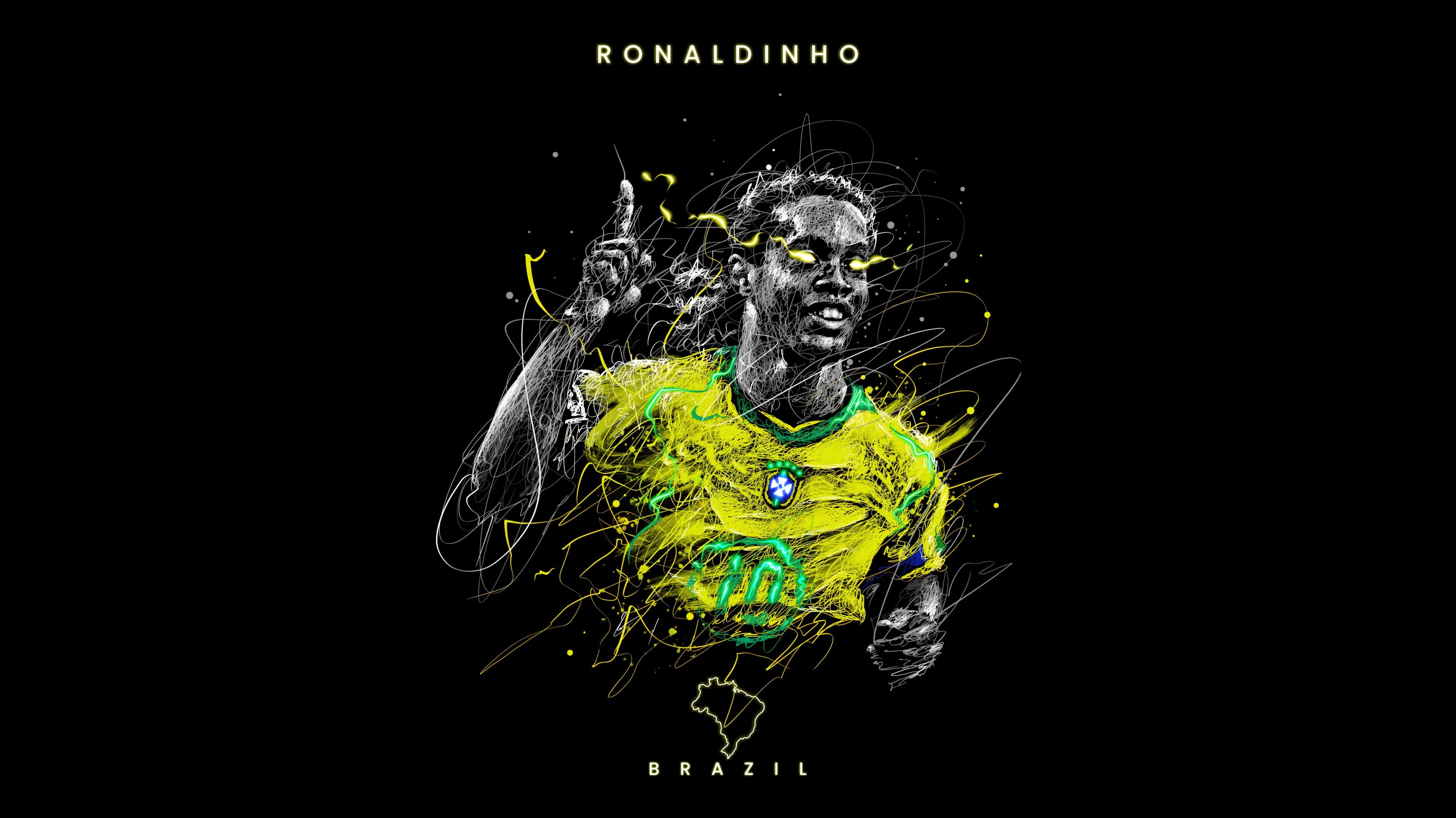 3840x2160 Ronaldinho Wallpaper 4K, AMOLED, 5K