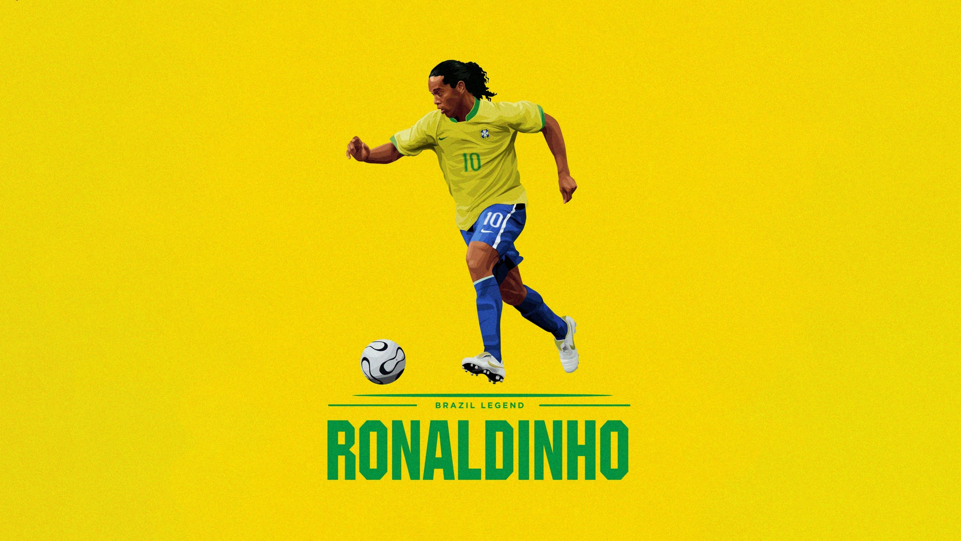3840x2160 Ronaldinho Wallpaper 4K, Brazilian Football Player, 5K