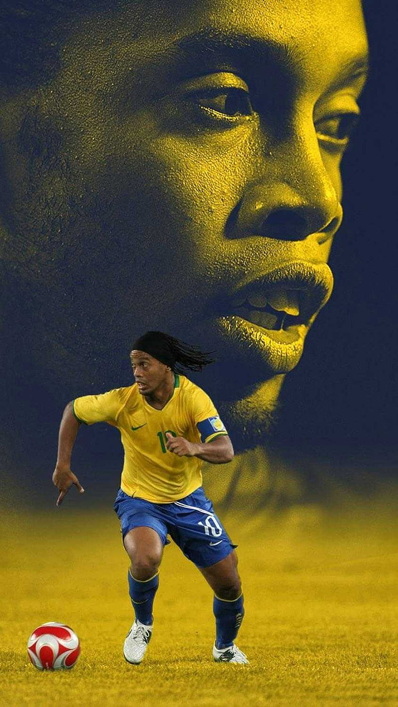 800x1422 Ronaldinho Brazil National Team, soccer, footballers, neon lights, football legends, HD wallpaper