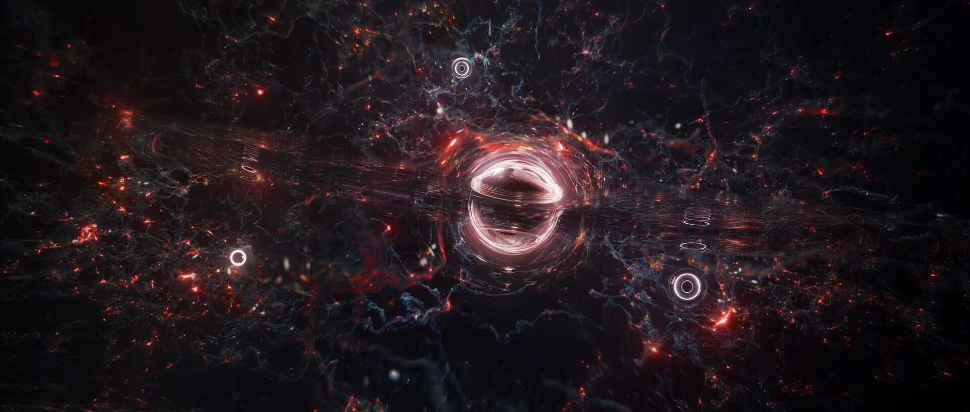 1920x816 Cosmic Web in Blender / Geometry Nodes (Space VFX 2 Research)