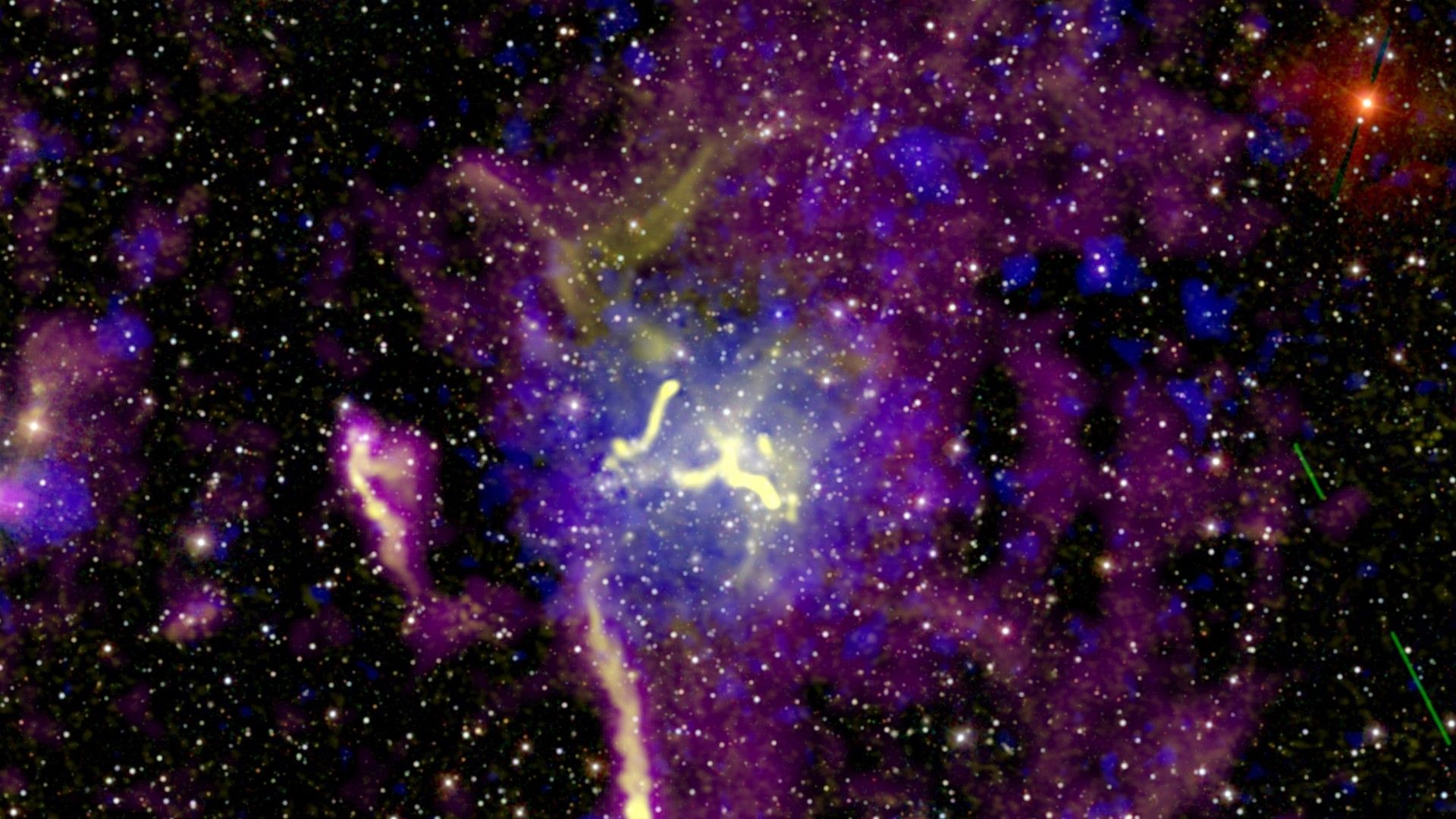 1920x1080 Cosmic web' binds cluster of galaxies in new radio telescope image