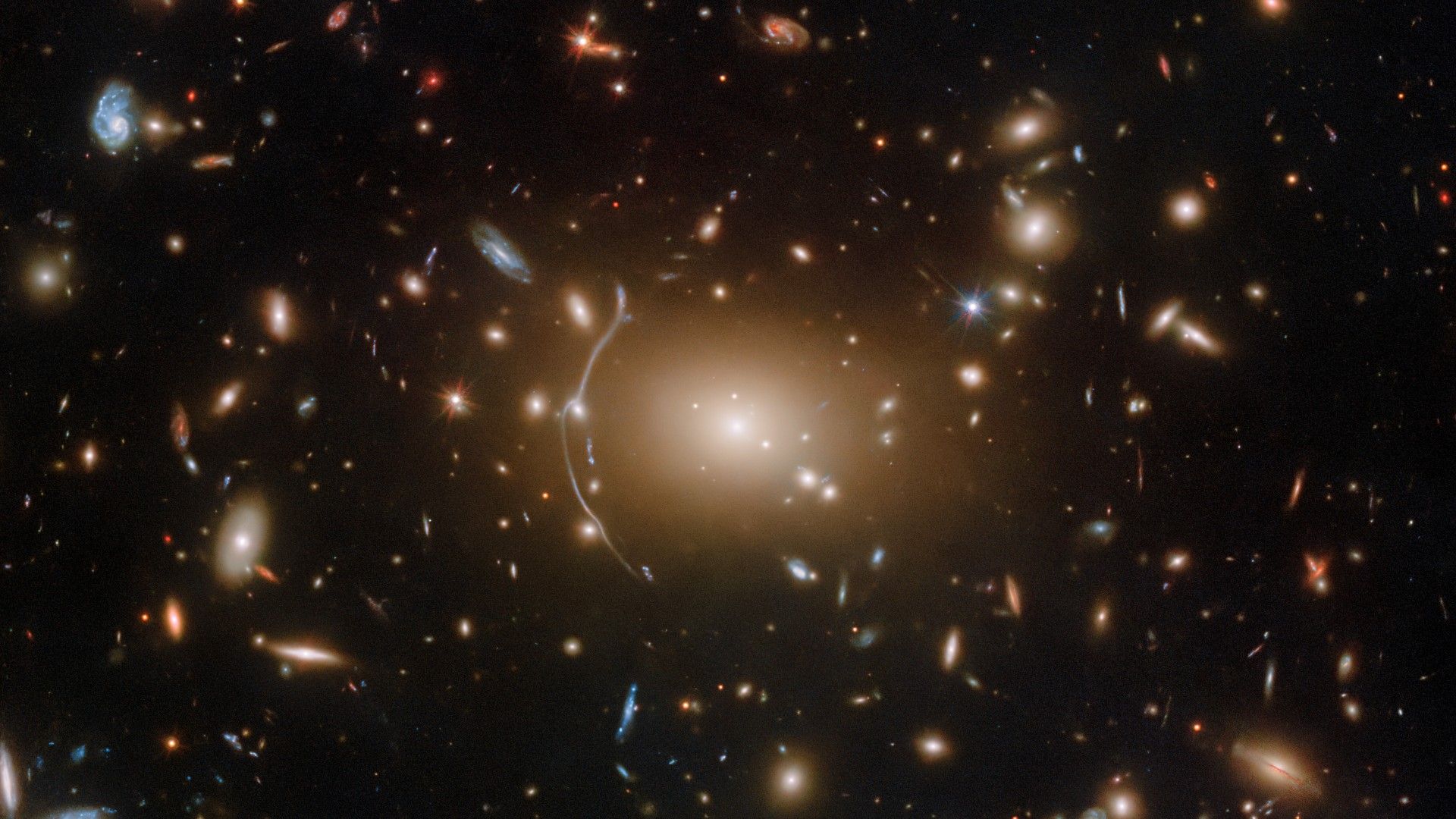 1920x1080 Hubble spies a cosmic 'spider web' containing clues to dark secret