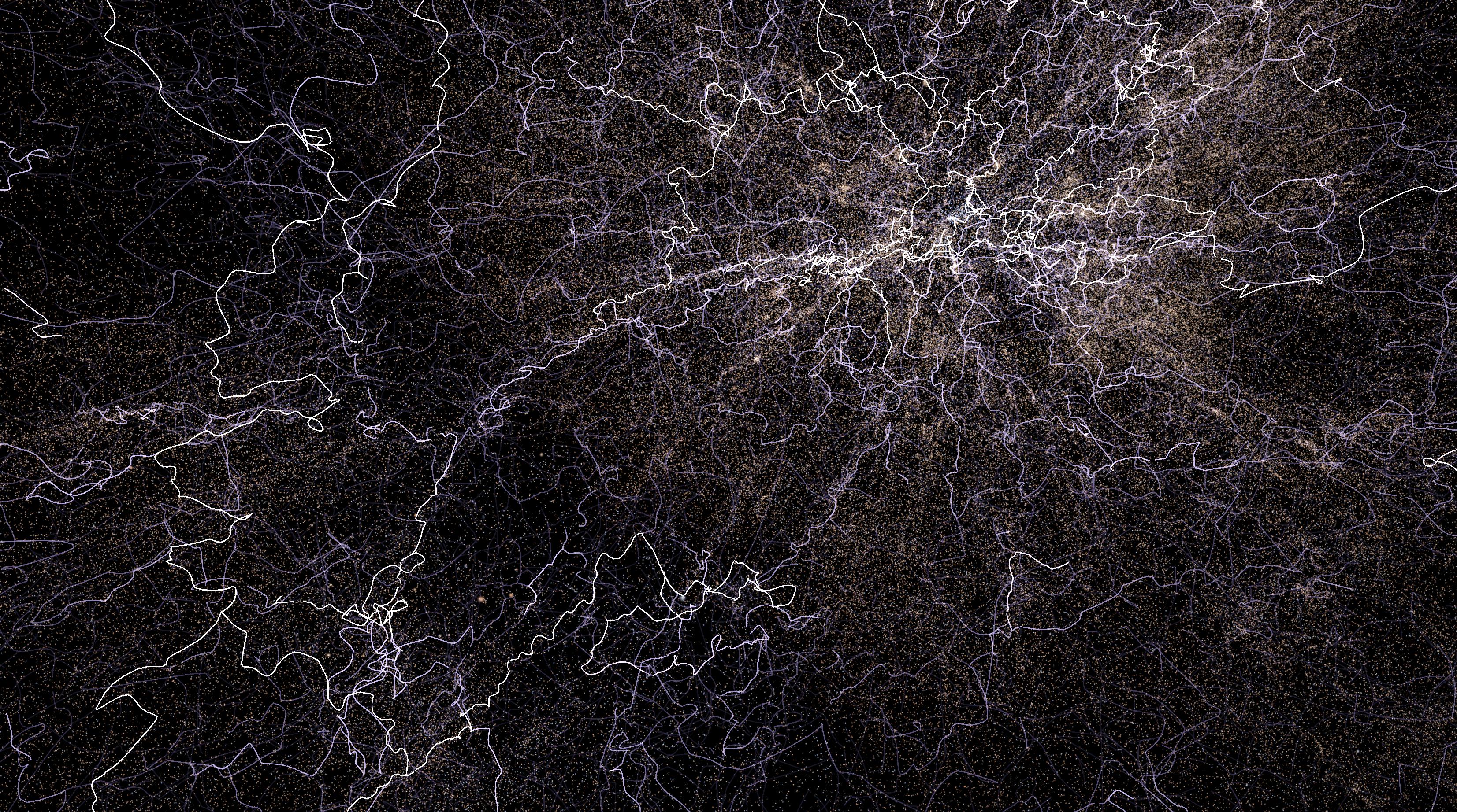 3306x1844 OC Cosmic Web Structure Across 2M Galaxies (SDSS + GLADE + 2MRS)
