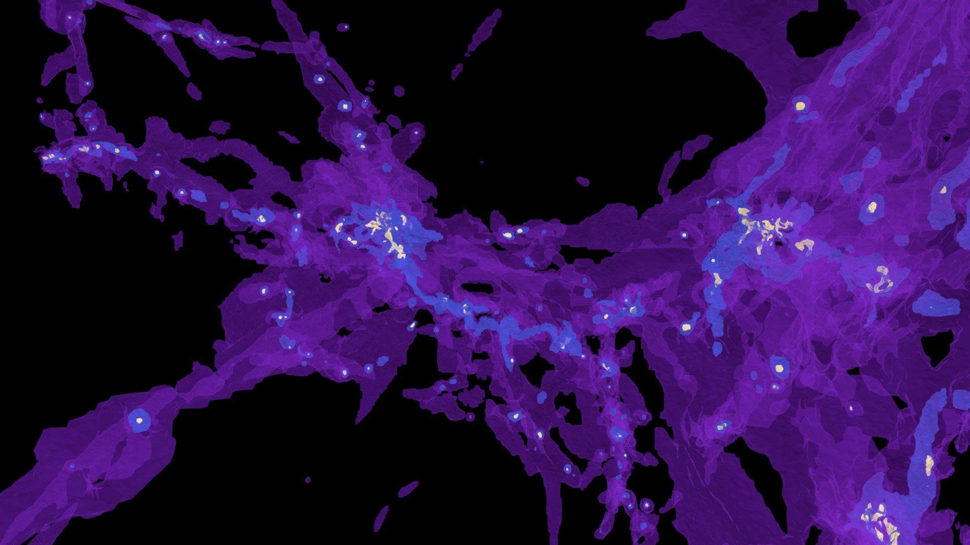 1920x1080 Cosmic web formation in filament model by Tomer Nussbaum [046f5f8]
