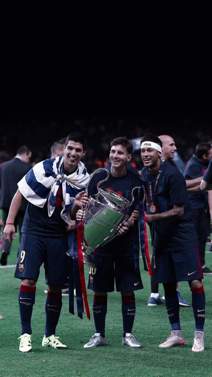 736x1308 4k Wallpaper Messi, Suárez and Neymar Jr FC Barcelona 2015