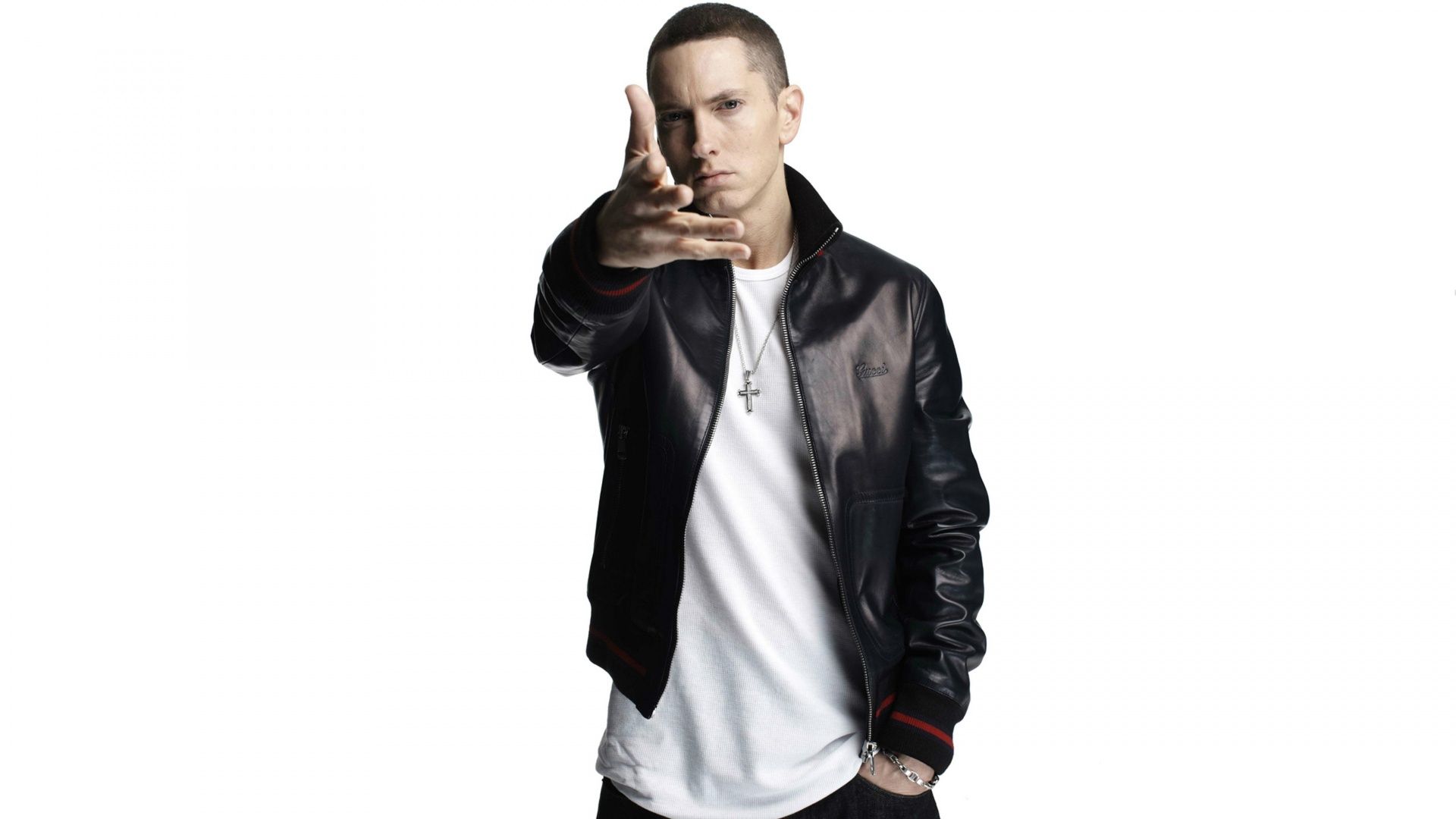 1920x1080 Eminem Wallpaper 4K, American rapper, White background