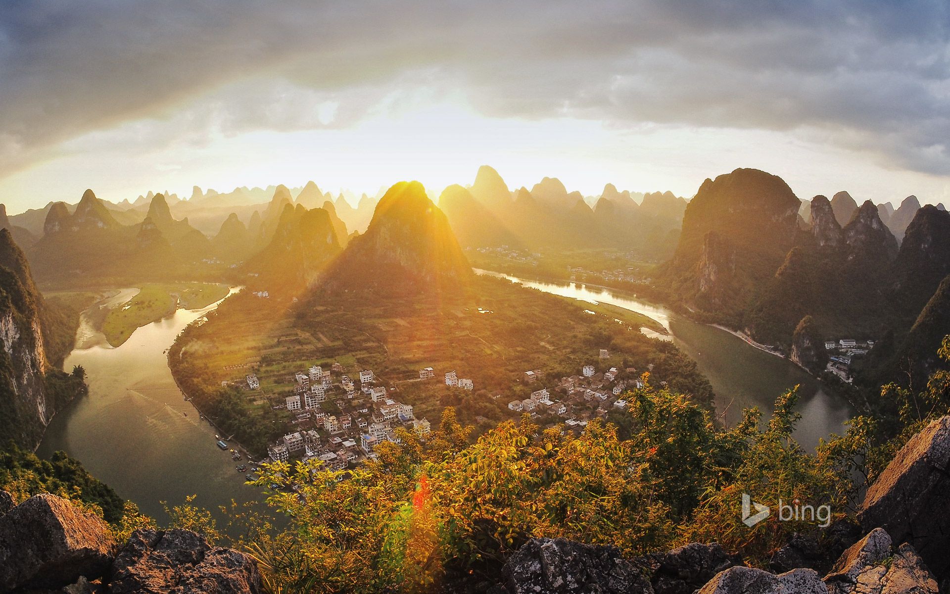 1920x1200 Xingping on the Li River in Guangxi, China Wallpaper
