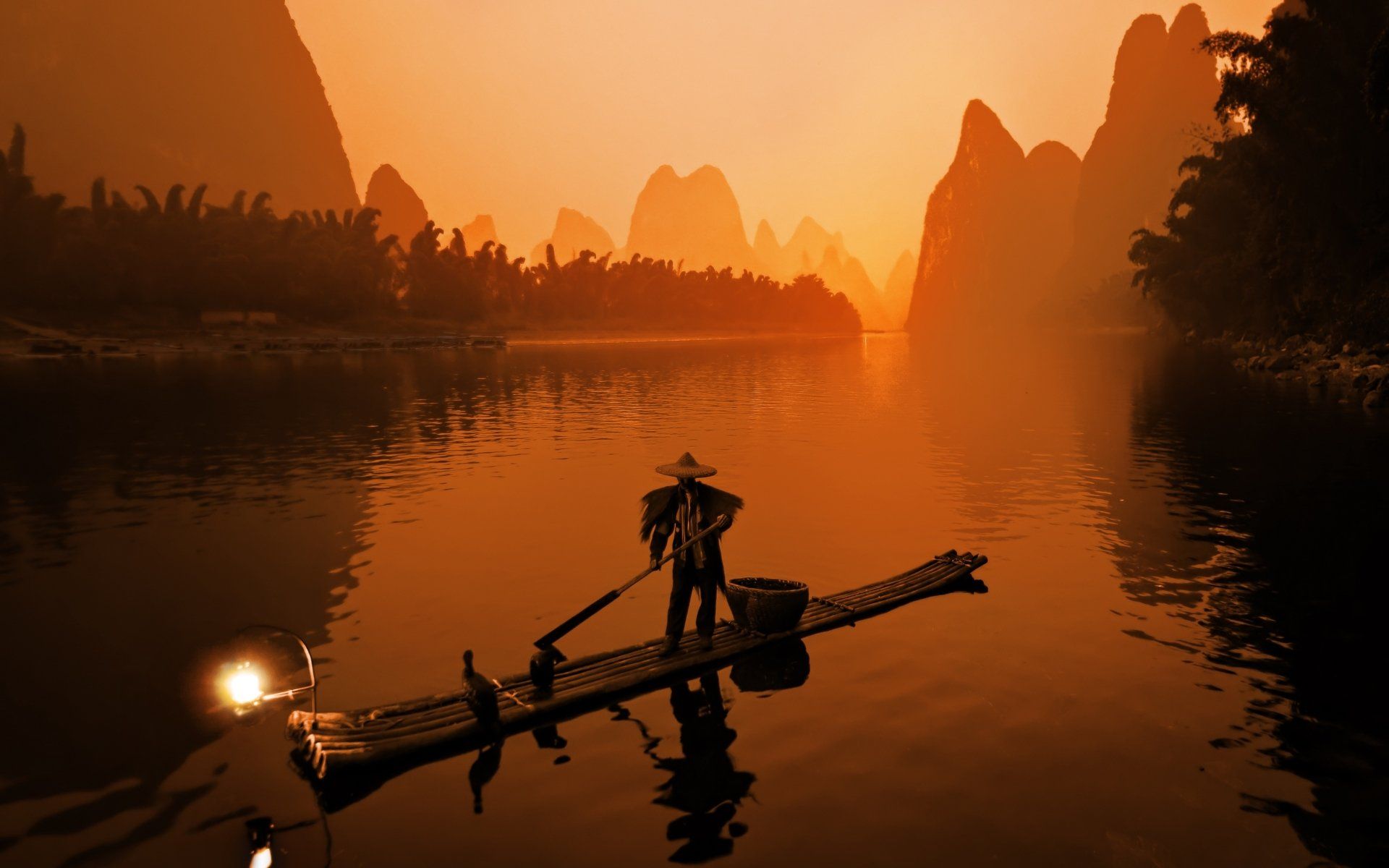 1920x1200 Sunset Serenity on Li River