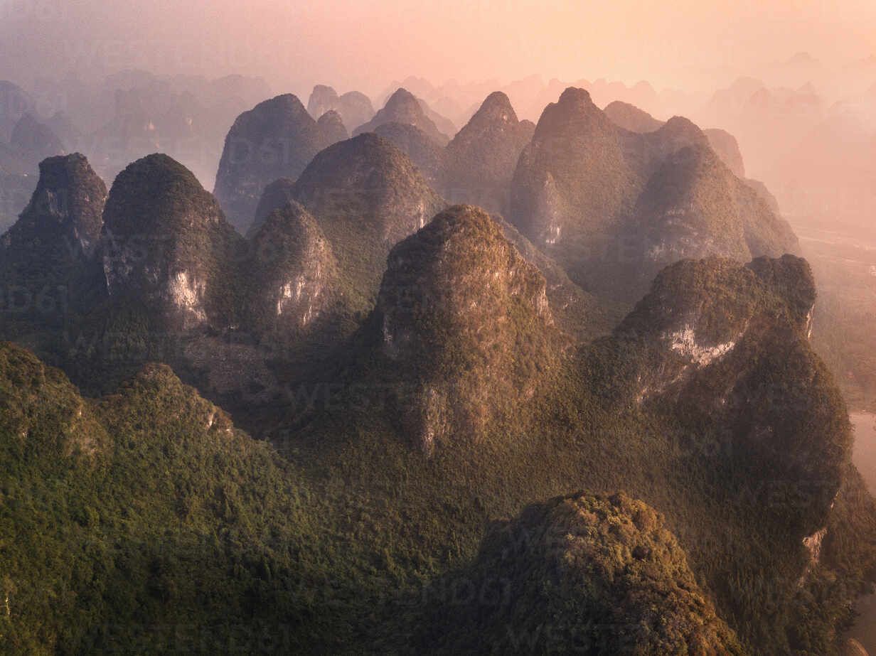 1232x923 Aerial view of the Yangshuo mountains in the Li River area, Guangxi, China, Asia