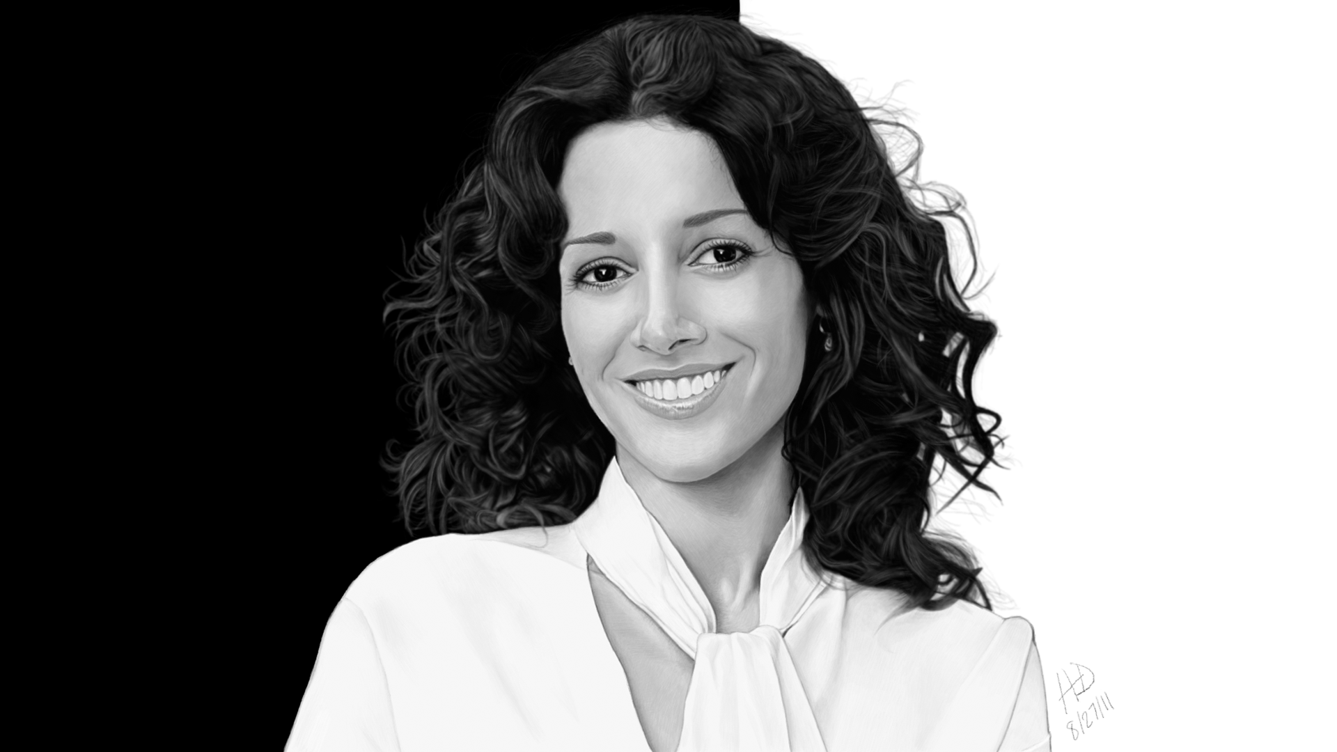 1920x1080 Drawing of Jennifer Beals