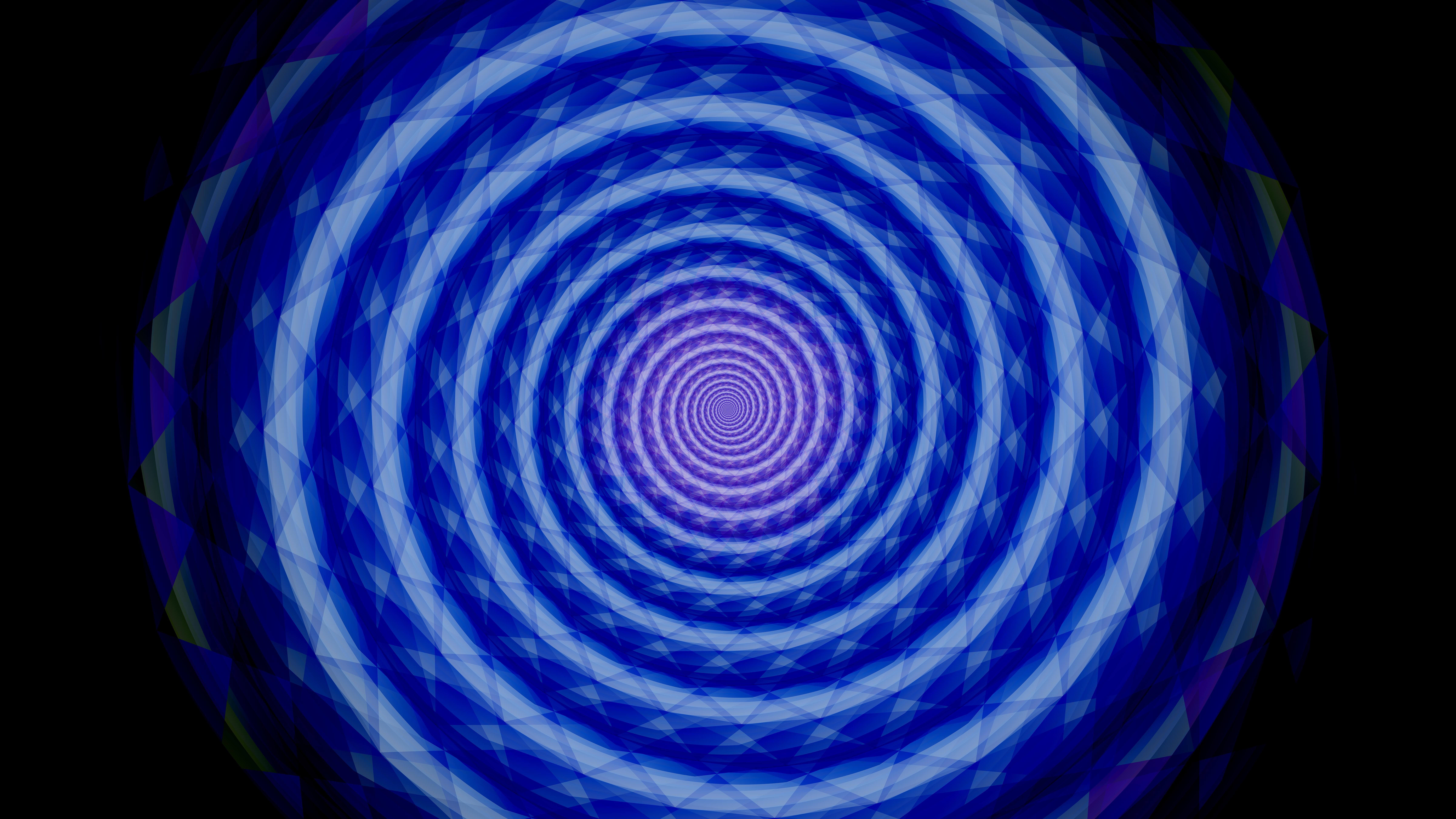 9600x5400 Download wallpaper 9600x5400 circles, spiral, blue, abstraction HD background