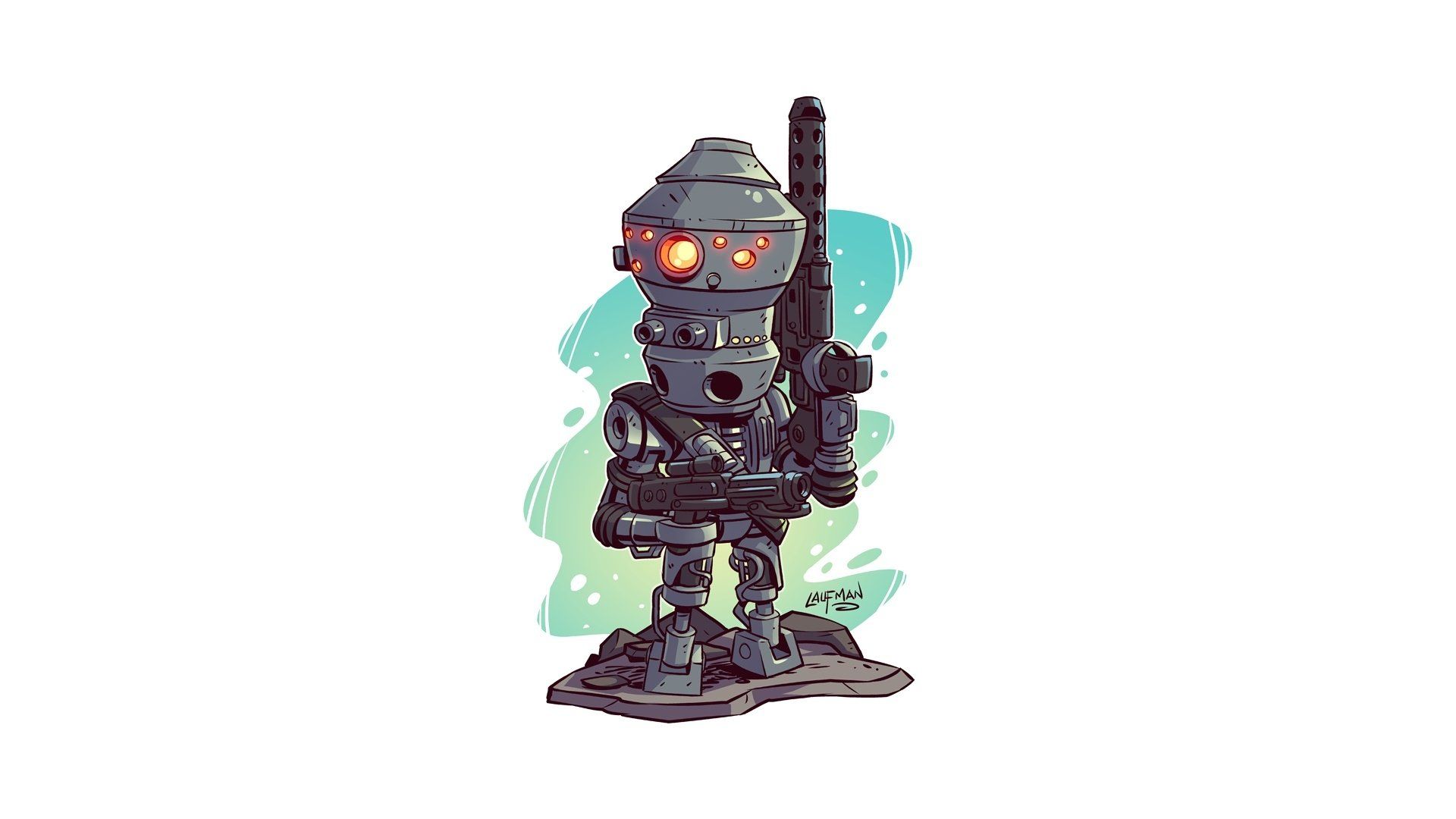 1920x1080 HD Star Wars Sci Fi Wallpaper: IG 88 Droid In Action By Derek Laufmanx1080