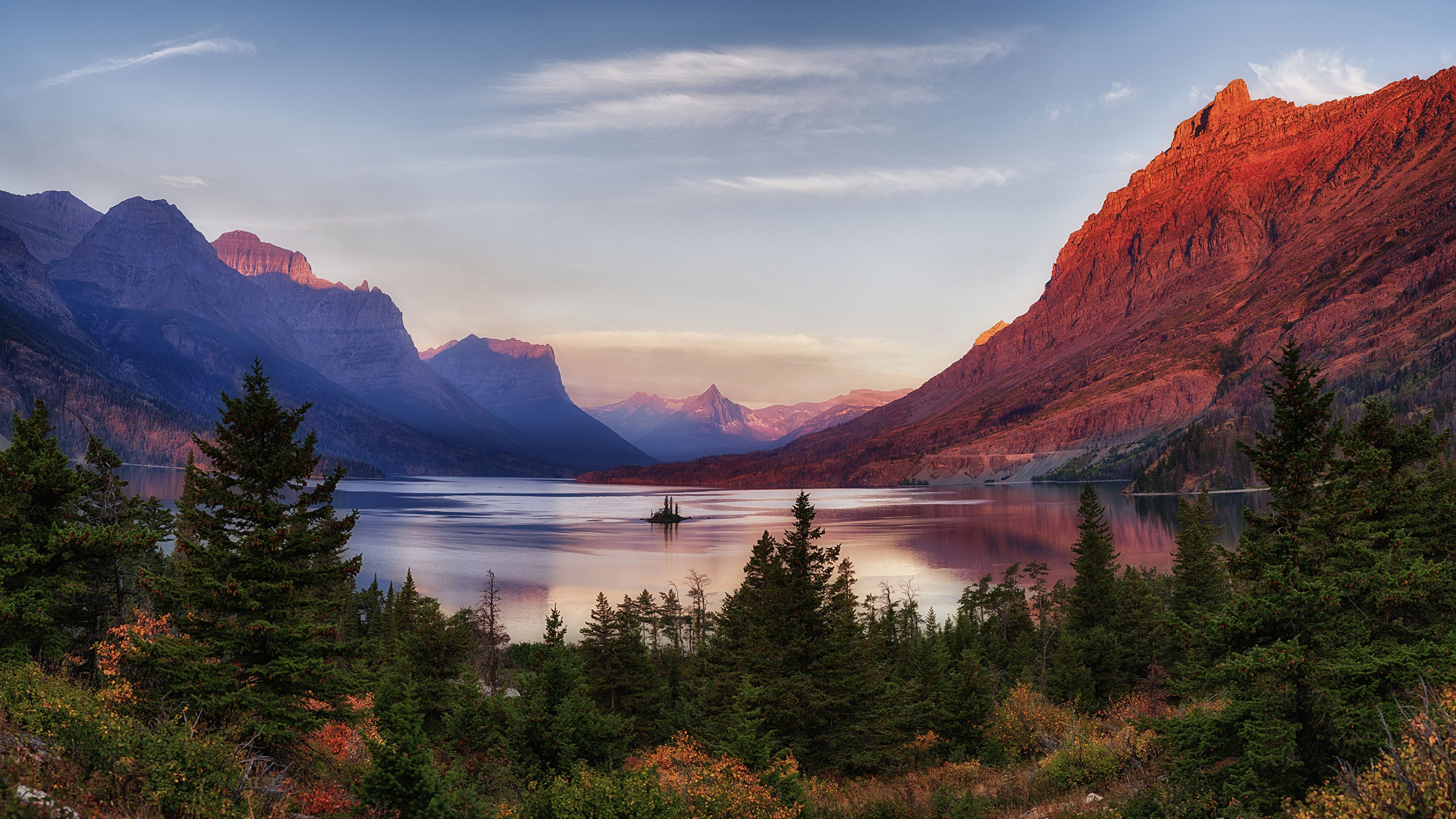 3840x2160 USA Parks Mountains Lake Glacier National Park [3840x2160]
