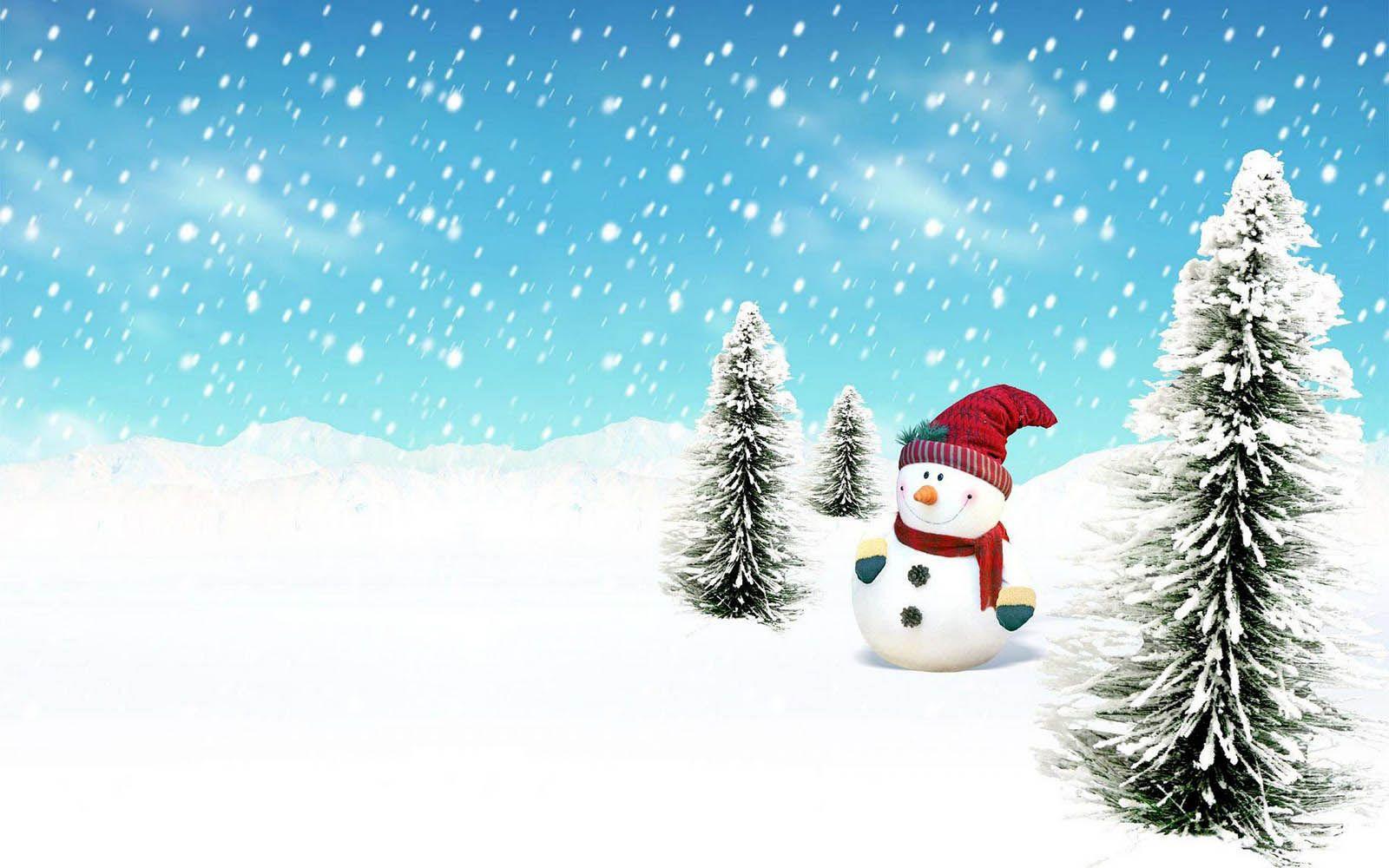 1600x1000 Snowman Background, Snowfall HD Wallpaper