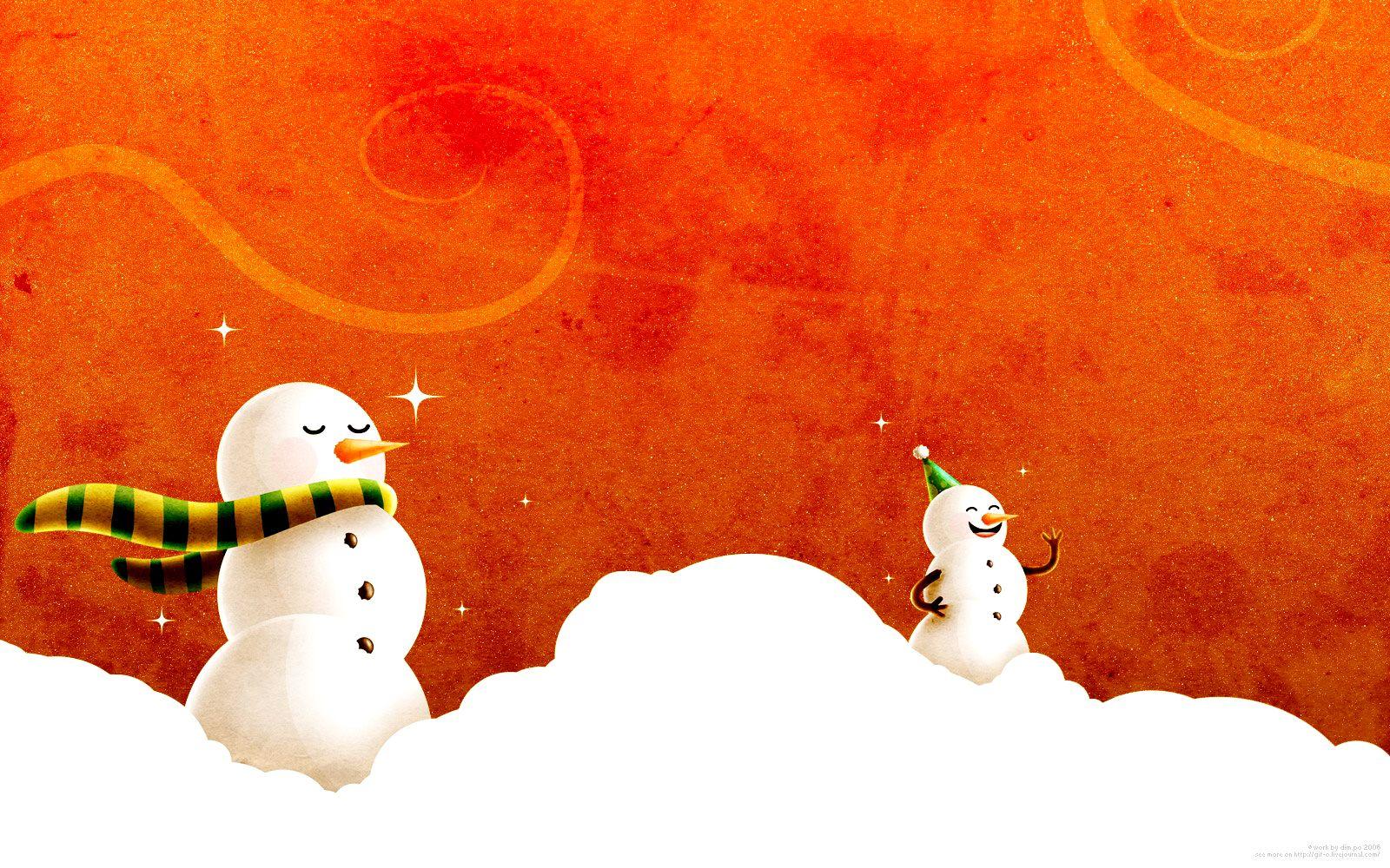 1600x1000 Desktop Wallpaper: Cute Snowman Winter HD Wallpaper