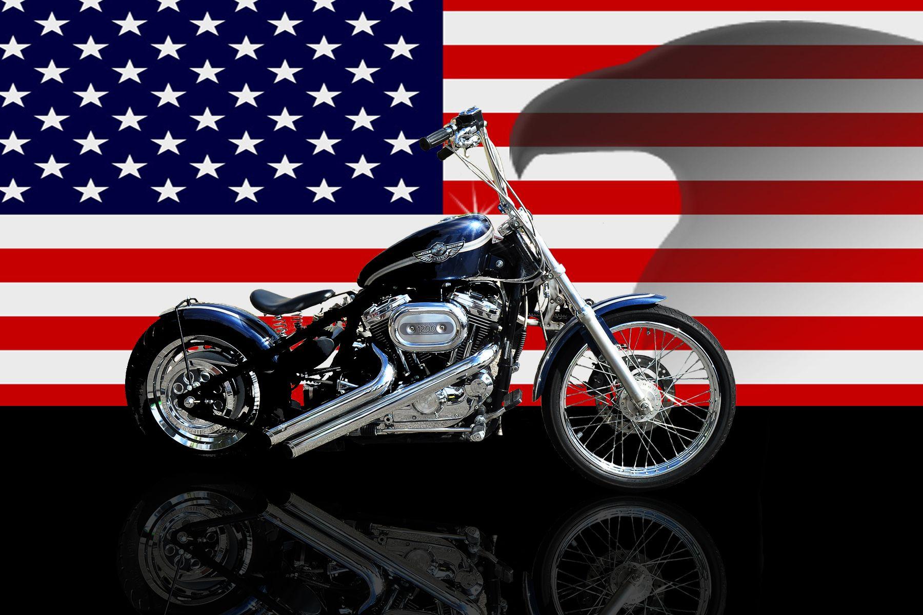1800x1200 Harley Bike Wallpaper Eagle Flag Motorcycles Davidson Full