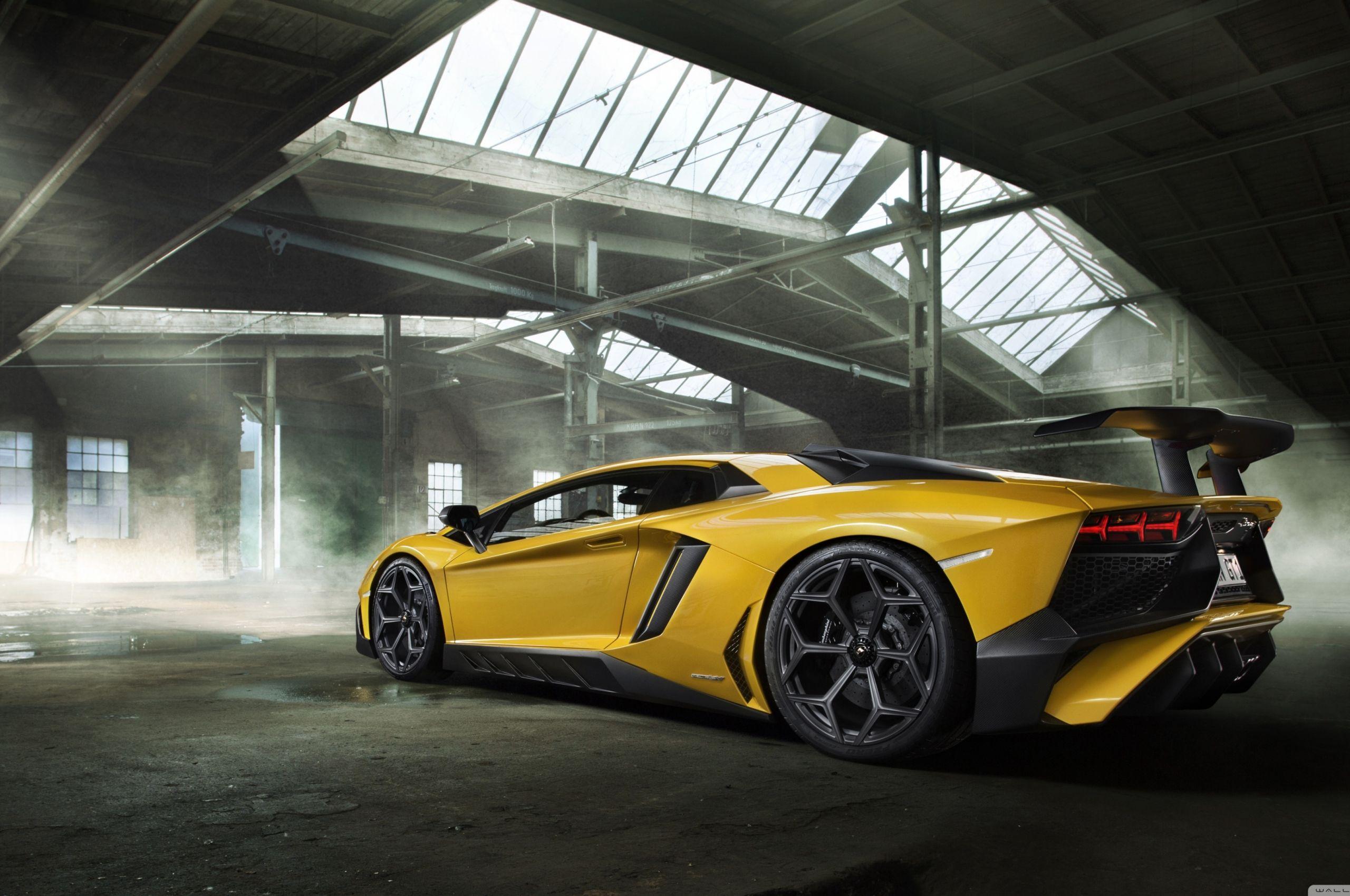 2560x1700 Free download Yellow Lamborghini Aventador Sports Car 4K HD