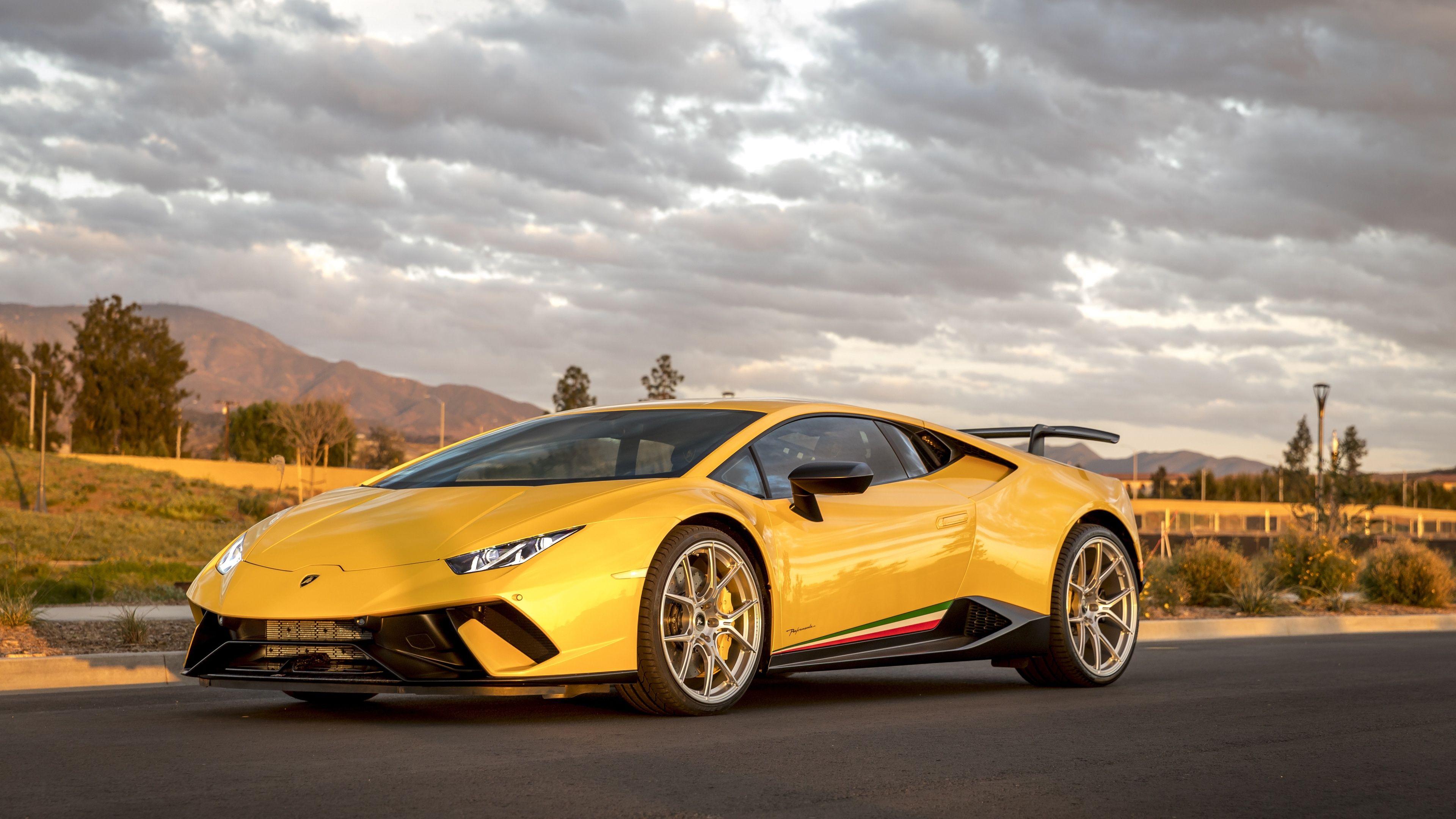3840x2160 Wallpaper 4k Lamborghini Peformante Huracan Yellow 2019 cars