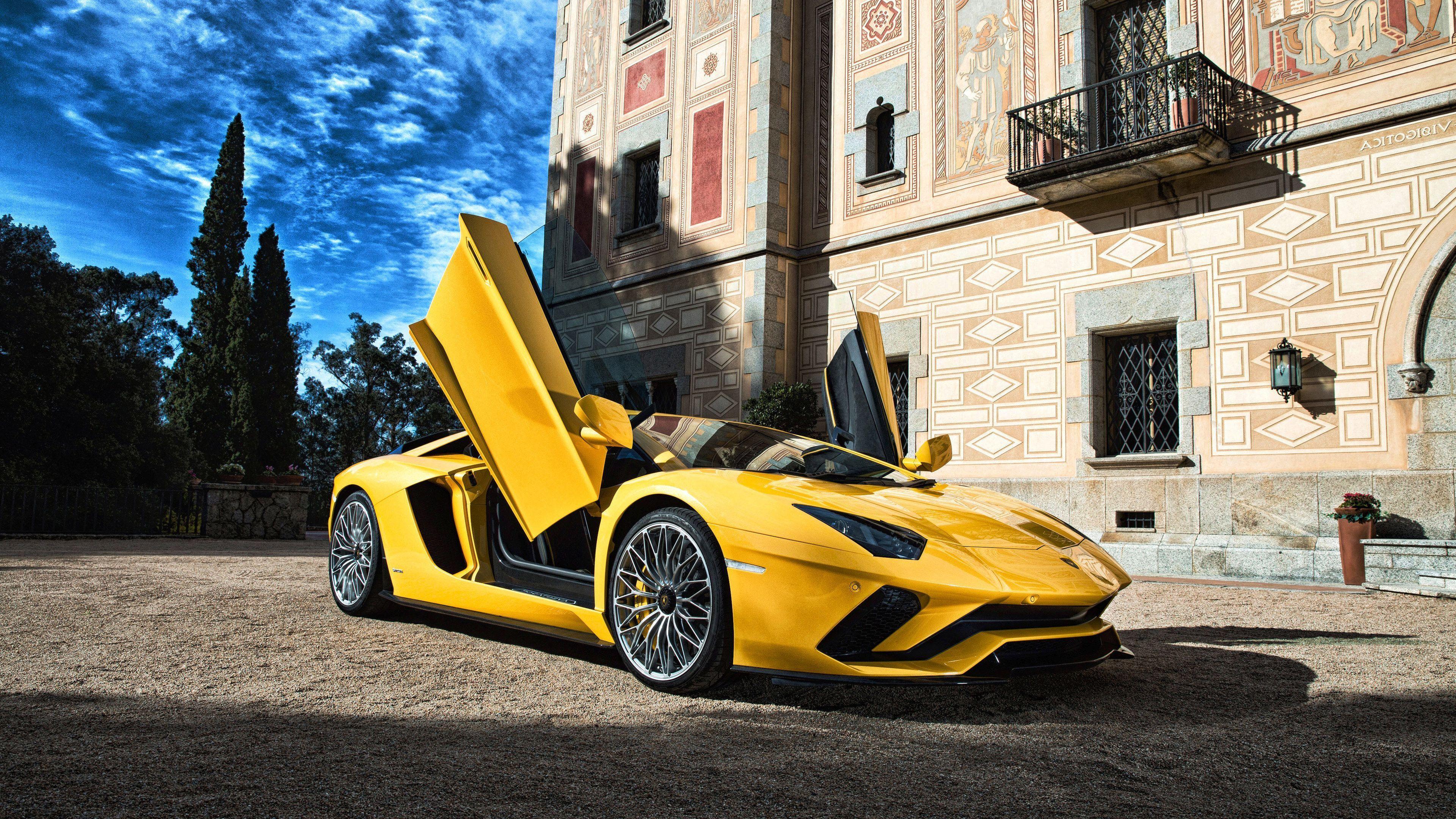 3840x2160 Free download Lamborghini Aventador 5k 4k yellow wallpaper