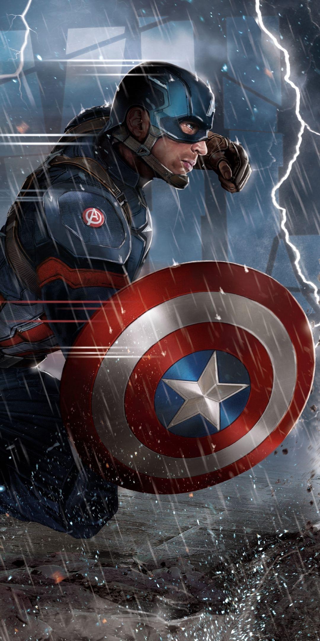 1080x2160 Captain America Shield Live Wallpaper