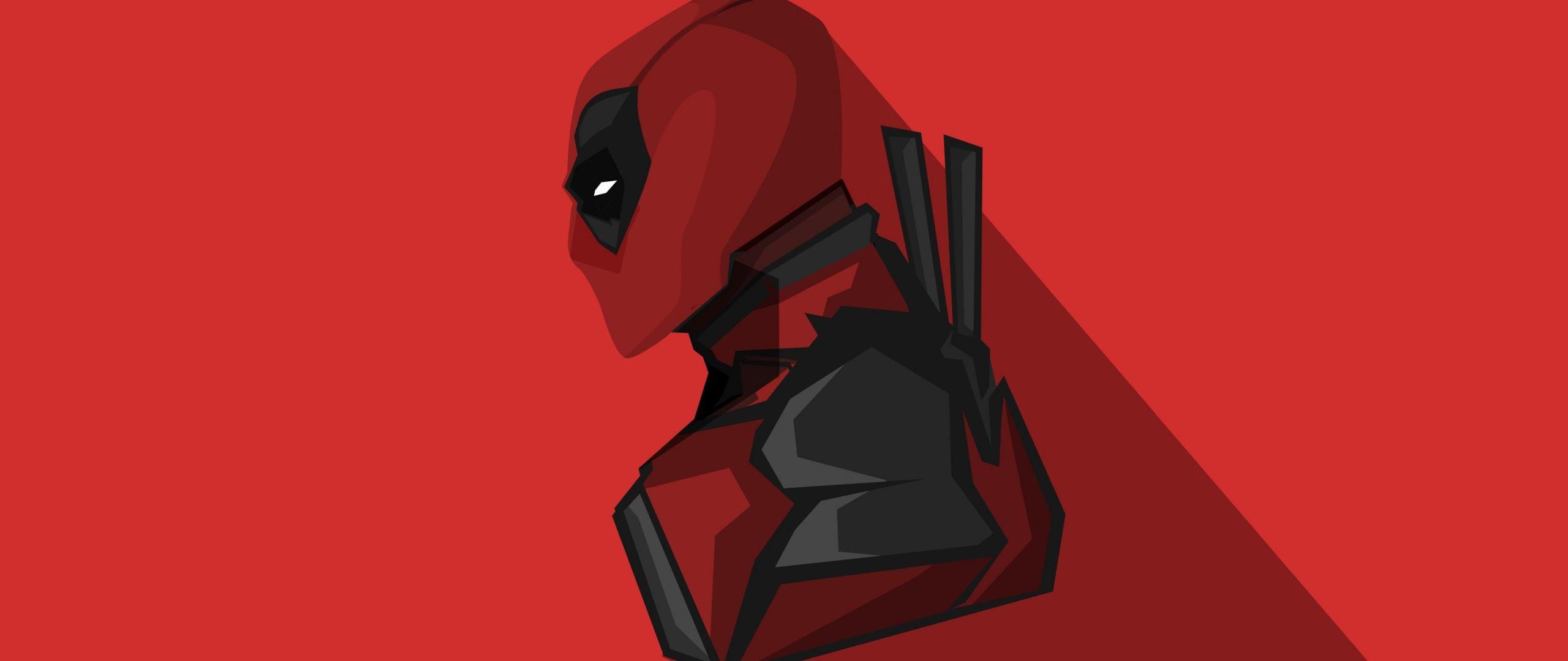 2560x1080 Download 2560x1080 wallpaper deadpool, marvel comics, minimal