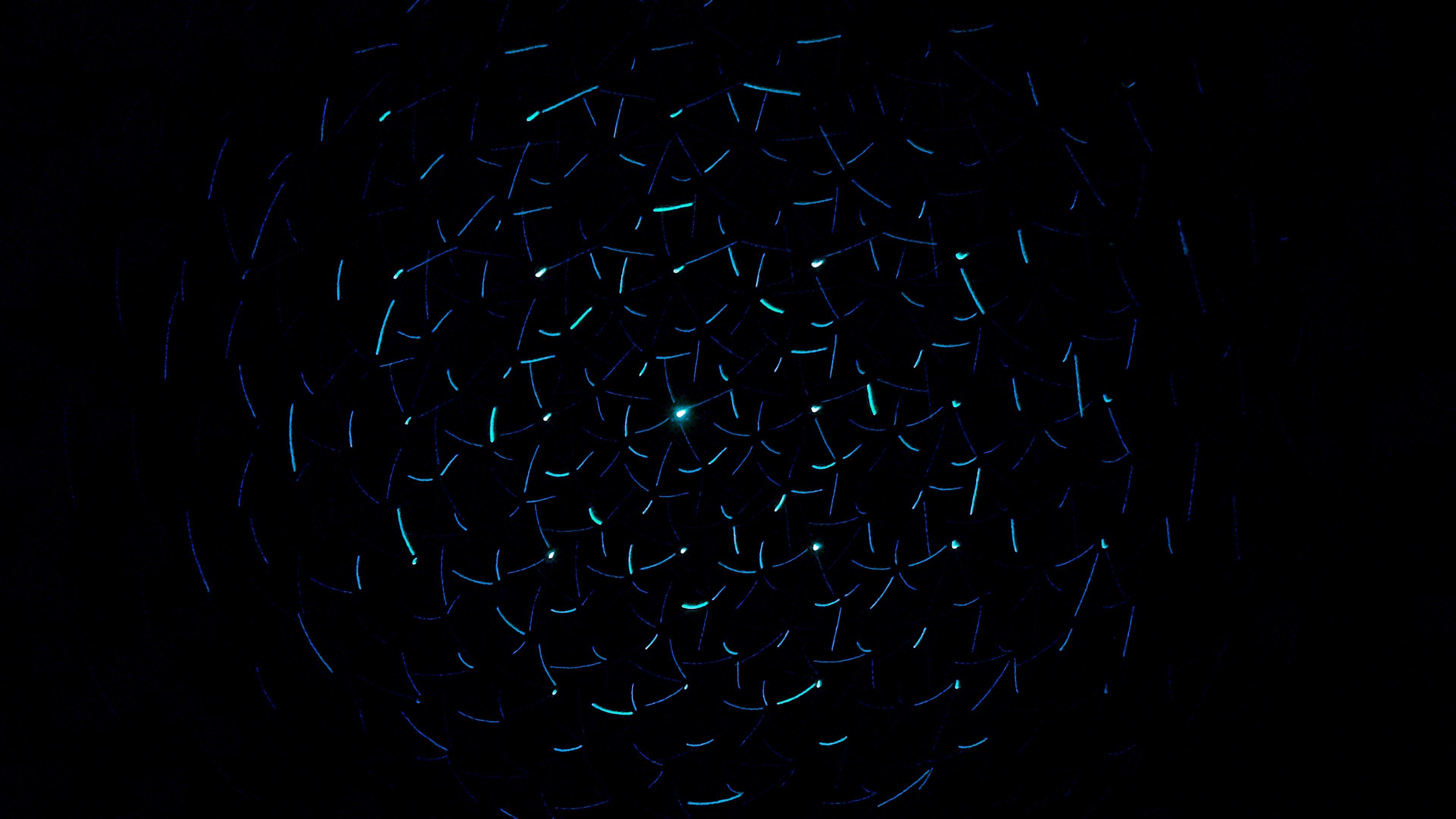 3840x2160 Wallpaper 4k light, neon, dark background, circles 4k Wallpaper