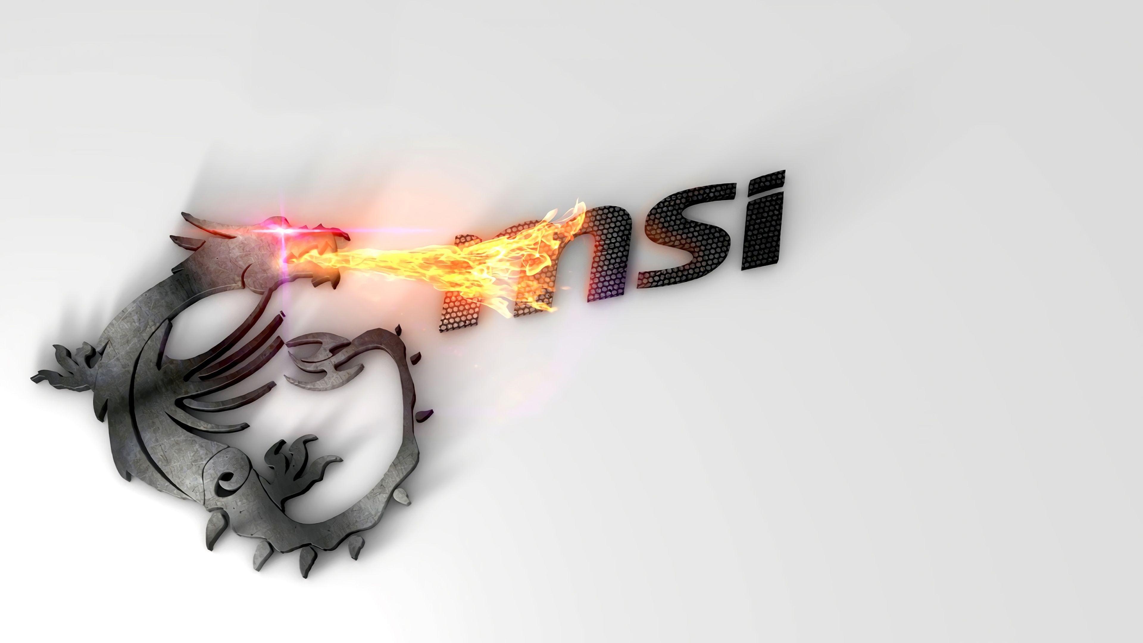 3840x2160 MSI Dragon Logo Fire Breath 4k wallpaper