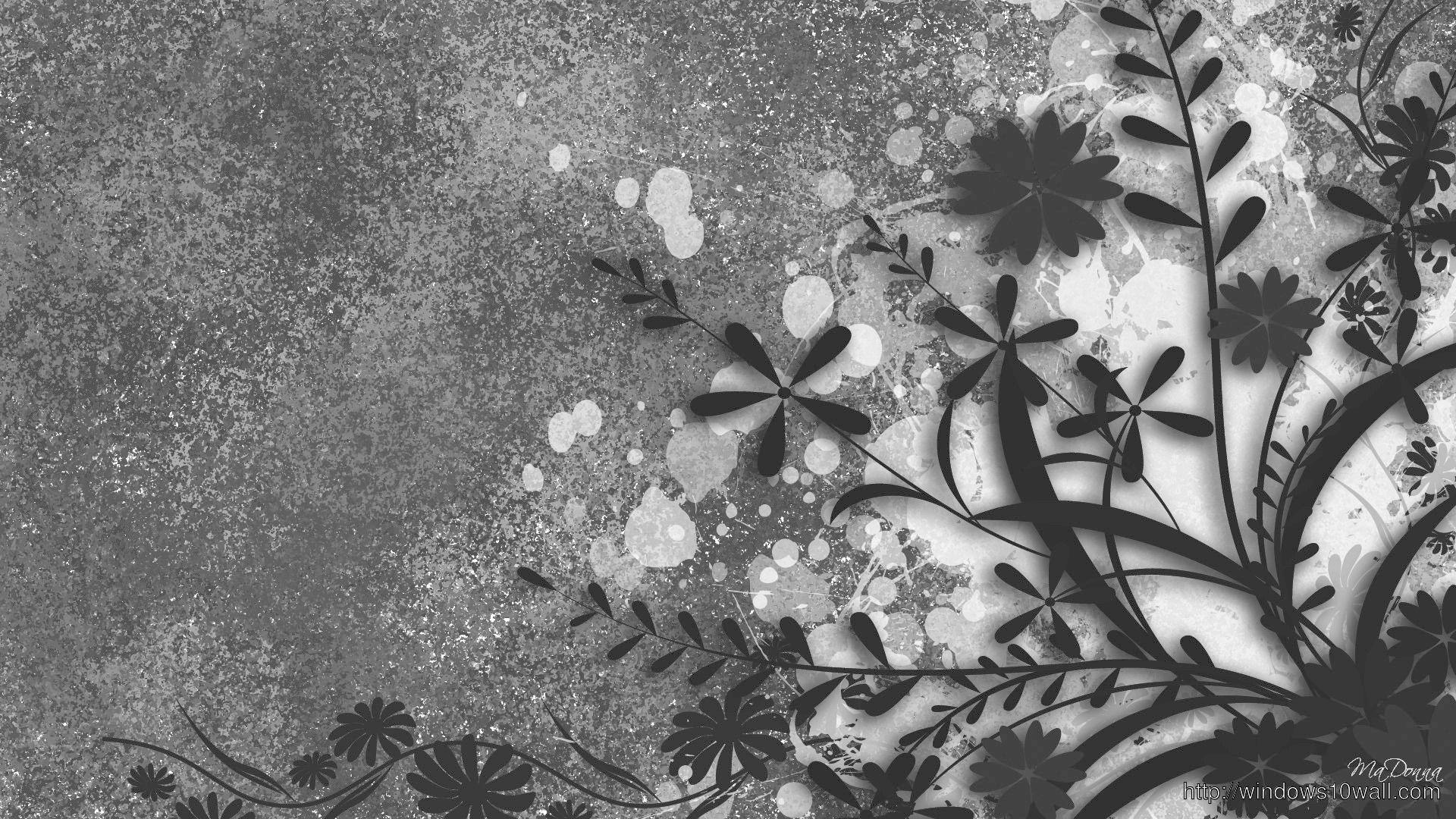 1920x1080 Black White Flower Abstract Free WideScreen Wallpaper