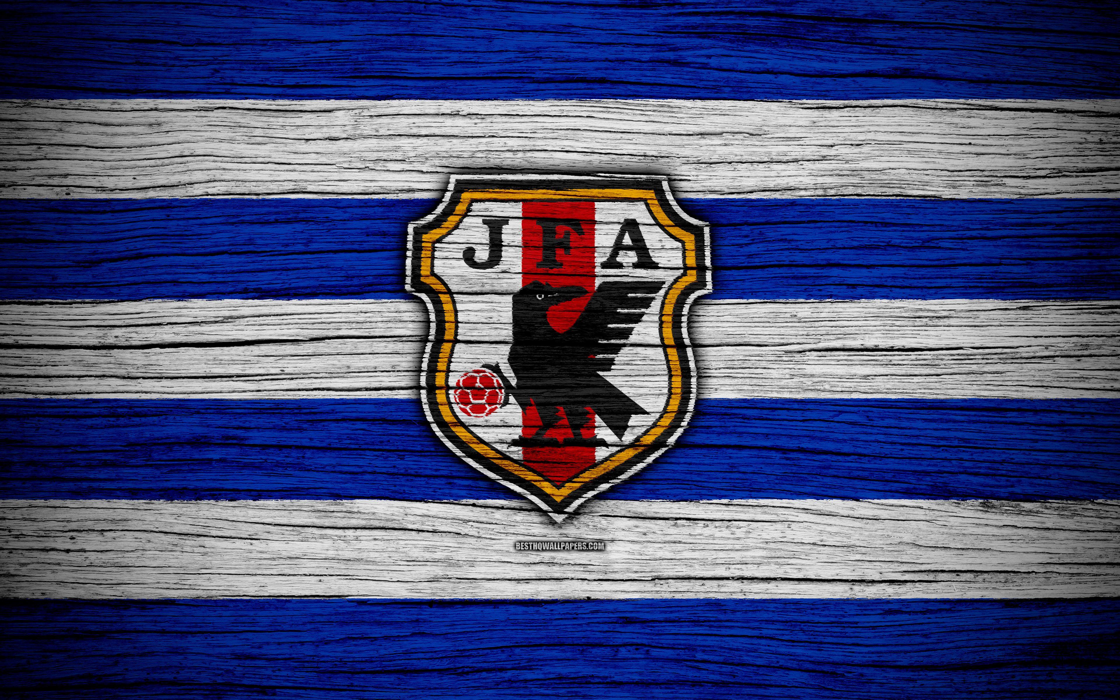 3840x2400 Download wallpaper Japan national football team, 4k, logo, AFC