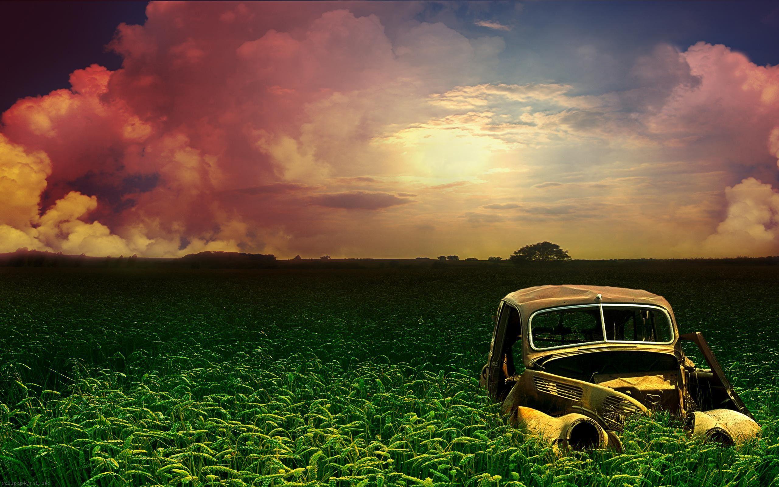 2560x1600 Destroy Car Abstract Wallpaper Nature Landscape Wallpaper & Background Download