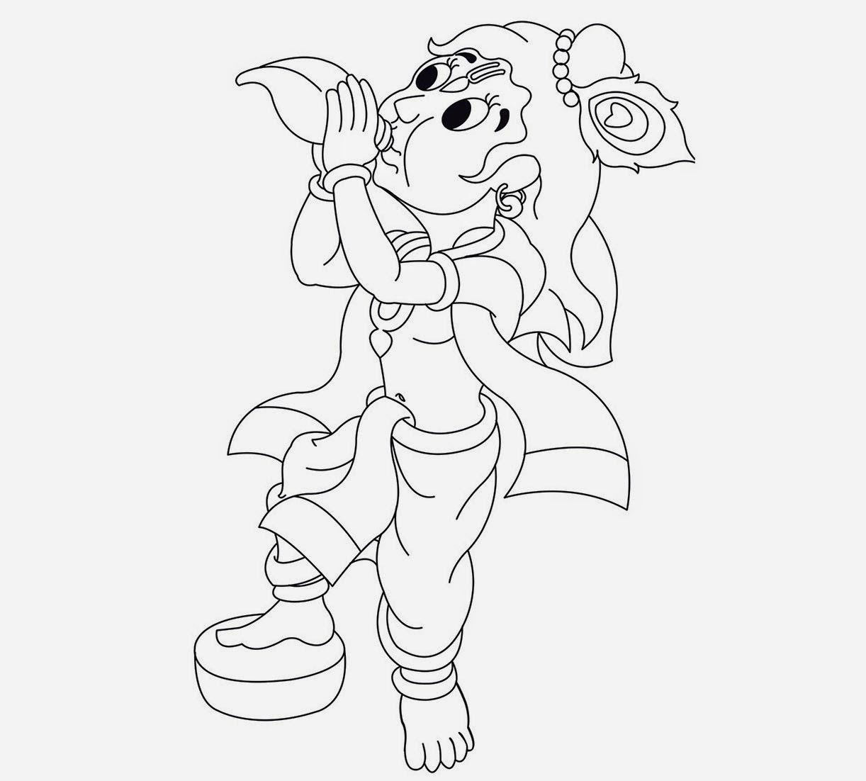 1222x1102 Colour Drawing Free HD Wallpaper Little Krishna Coloring