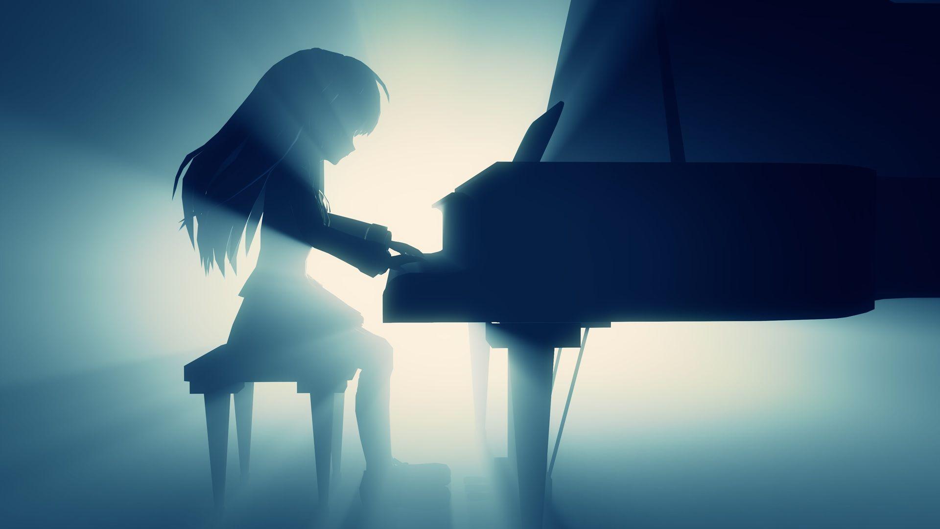 Anime Original Girl Night Pianist Piano Starry Sky HD wallpaper   Peakpx