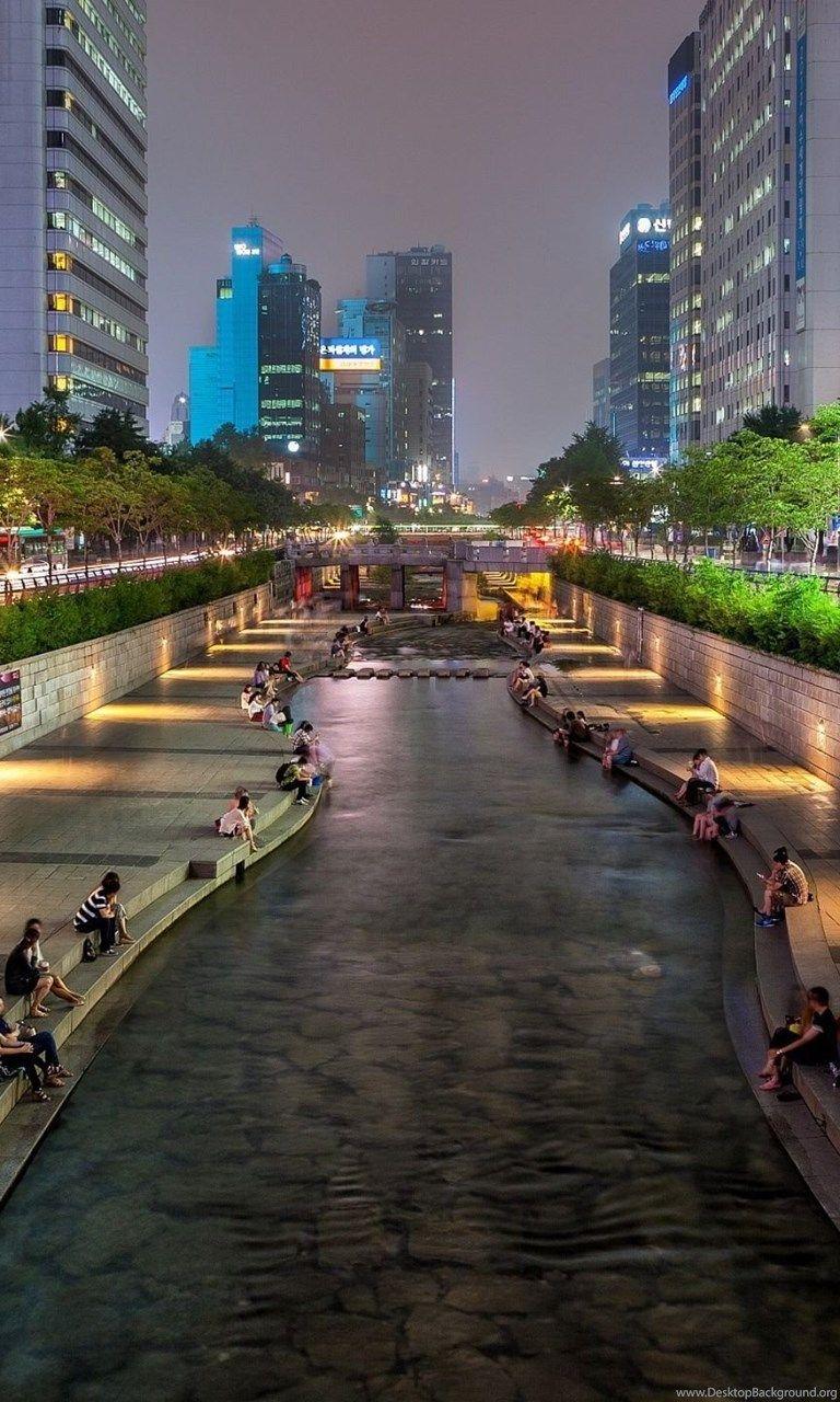 768x1280 Seoul South Korea Downtown Wallpaper Desktop Background