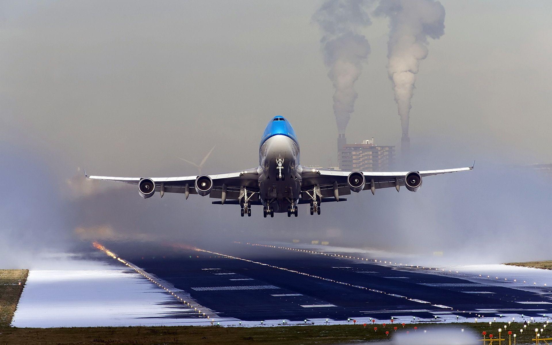 1920x1200 Wallpaper Boeing, Plane, Airport, Band, Wing, Klm, Boeing 747 400