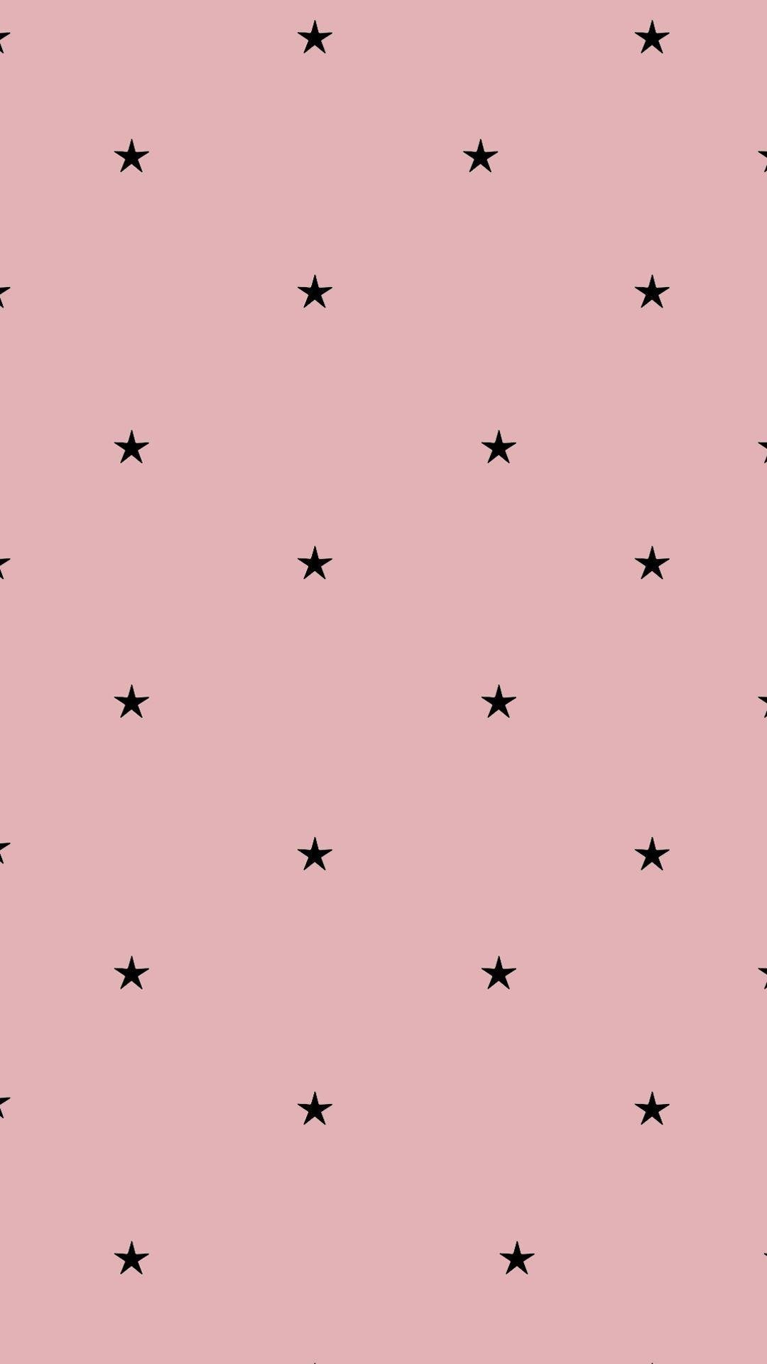 Light pink stars on dark pink Starry Wallpaper  TenStickers