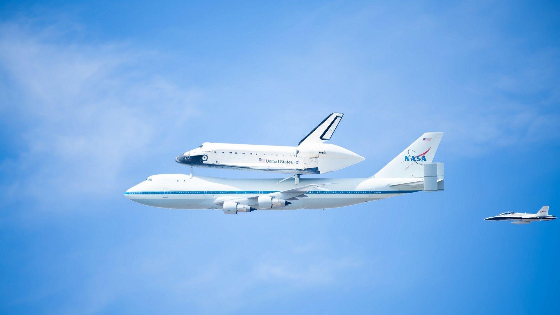 1920x1080 aircraft, Space Shuttle, NASA, aviation, Boeing 747 wallpaper