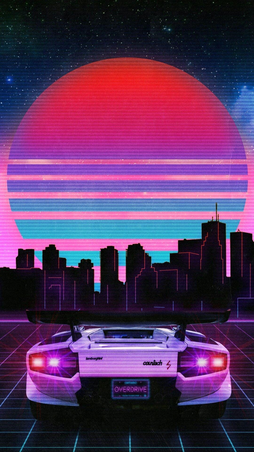 1080x1920 Lamborghini #Countach #Retrowave s #Retrosupercar #Italian #V12 #Phonewallpaper. Vaporwave wallpaper, Retro waves, Retro futurism