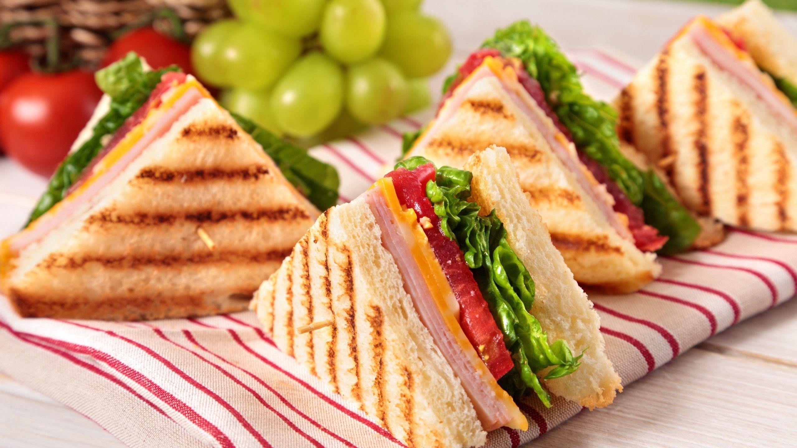 2560x1440 Download 2560x1440 Sandwich, Tomato, Grape, Toast, Fast Food