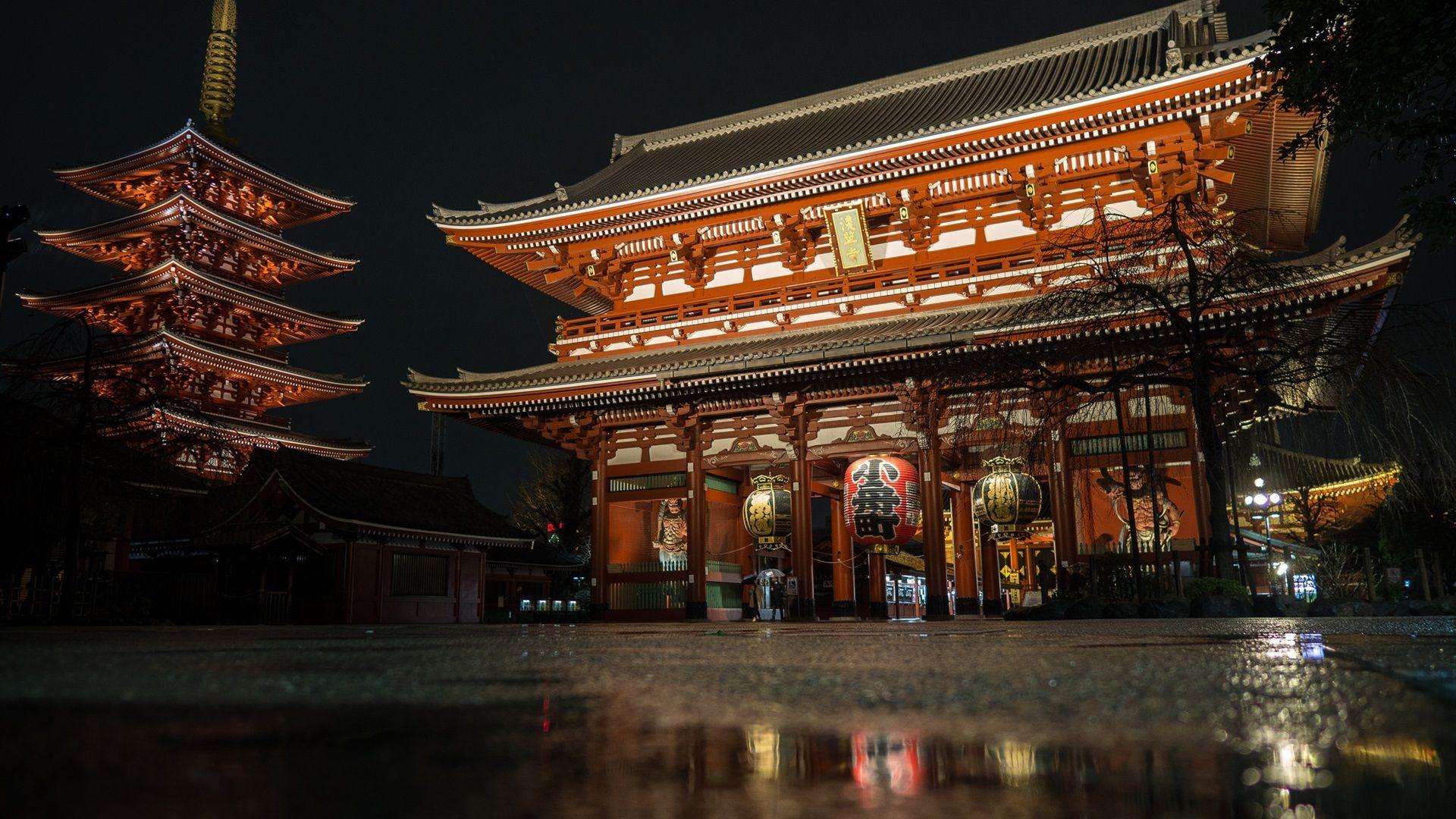 1920x1080 Wallpaper Sensoji Temple, Japan, night 1920x1200 HD Picture, Image