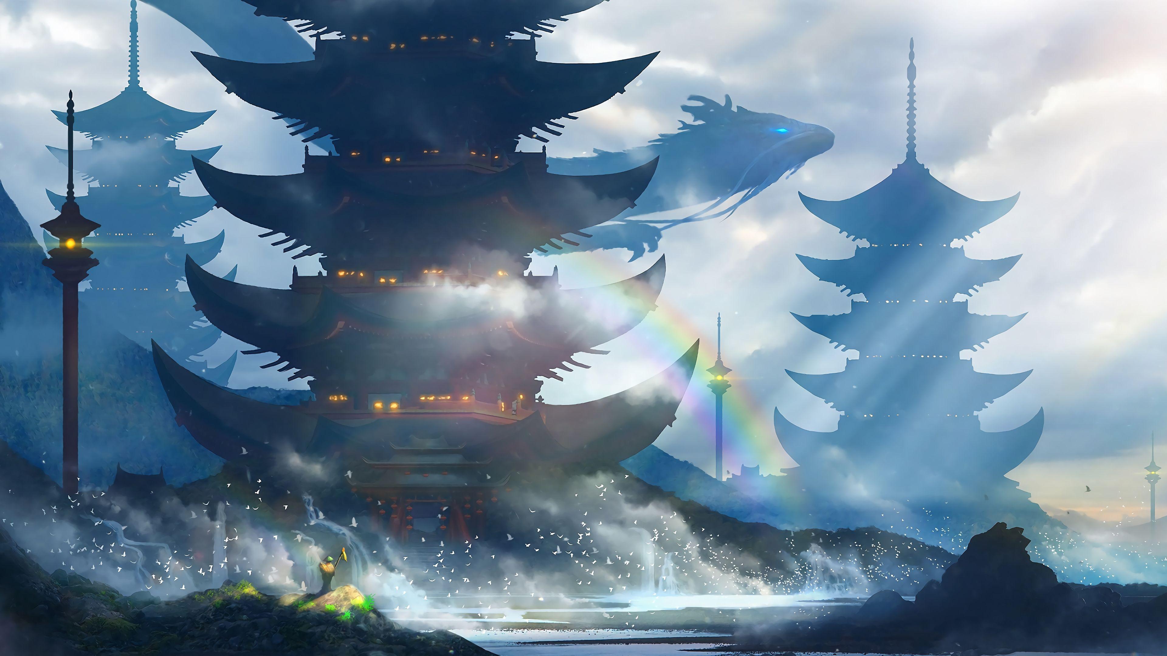 3840x2160 Wallpaper 4k Japanese Castle Landscape .