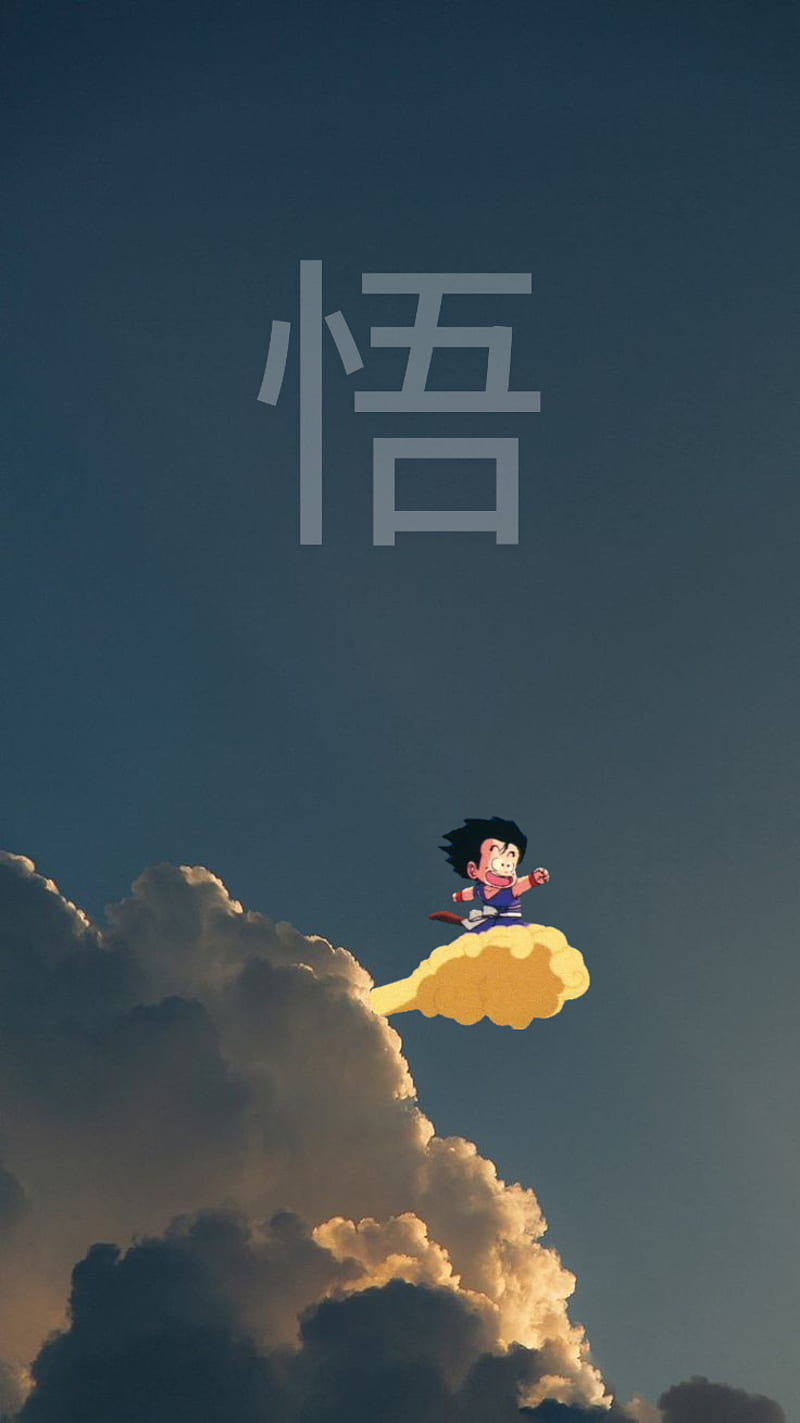 800x1423 Goku, dragon ball, dragon ball z, kid goku, nuvem voadora, HD phone wallpaper